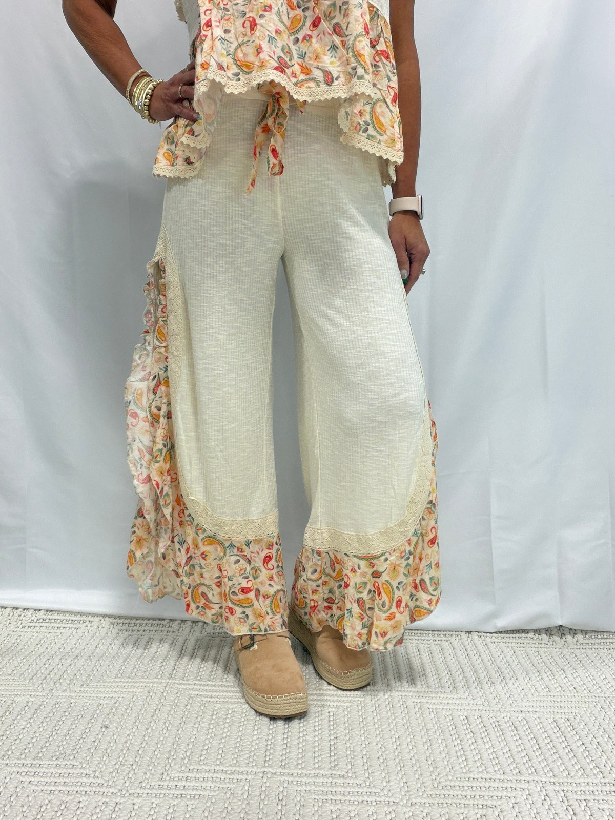 POL Home Sweet Harmony Floral Ruffle Pants In 3 Colors