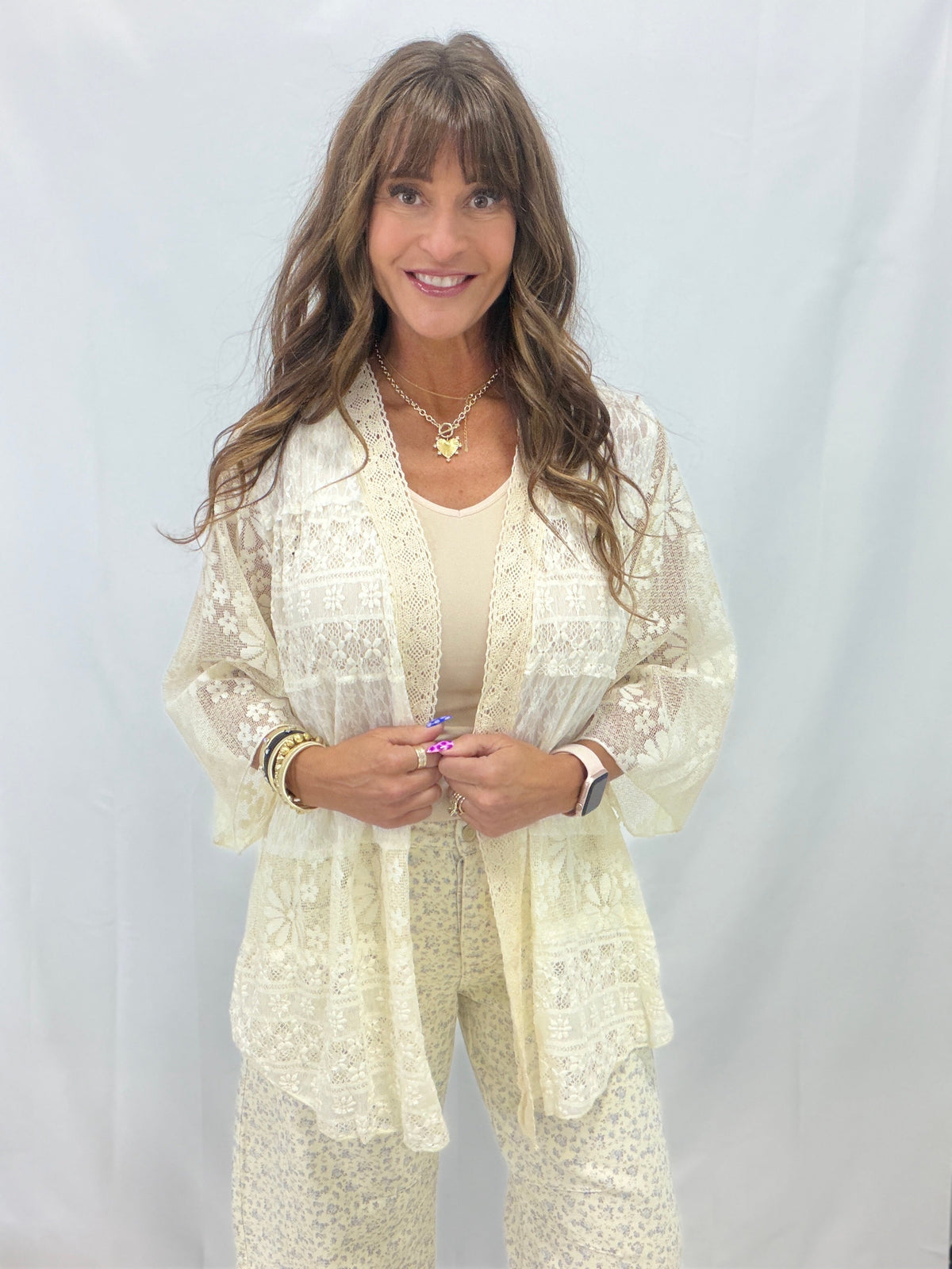 Pol Lacepoint Relaxed Cardigan in 4 Colors