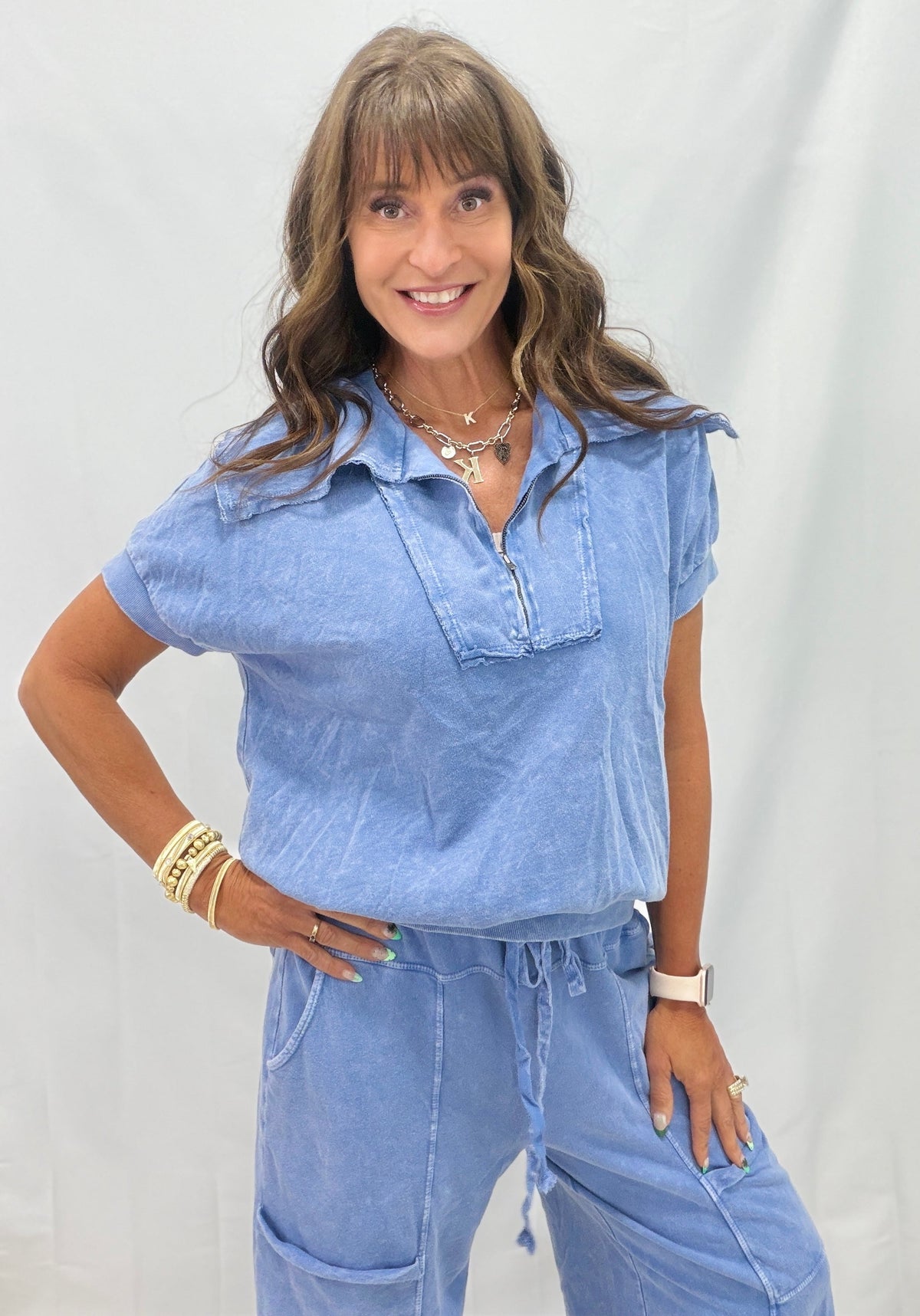 All Kinds Of Fun Half Zip Top In 2 Colors