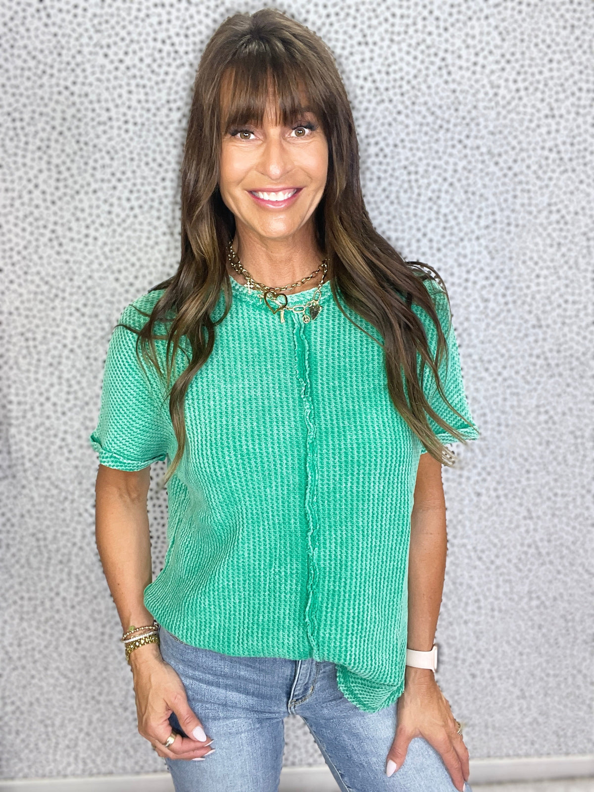 Baby Waffle Short Sleeve Shirt in 4 Colors *Final Sale*