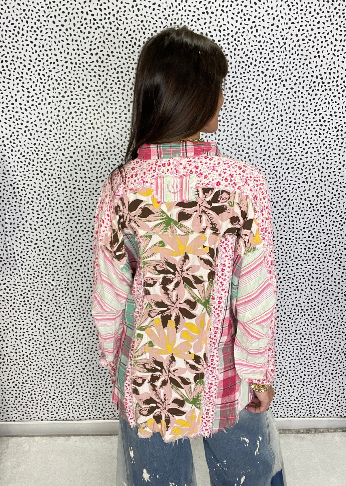 Oli & Hali Afterglow Washed Print Mix Button Down Top In 2 Colors *Final Sale*