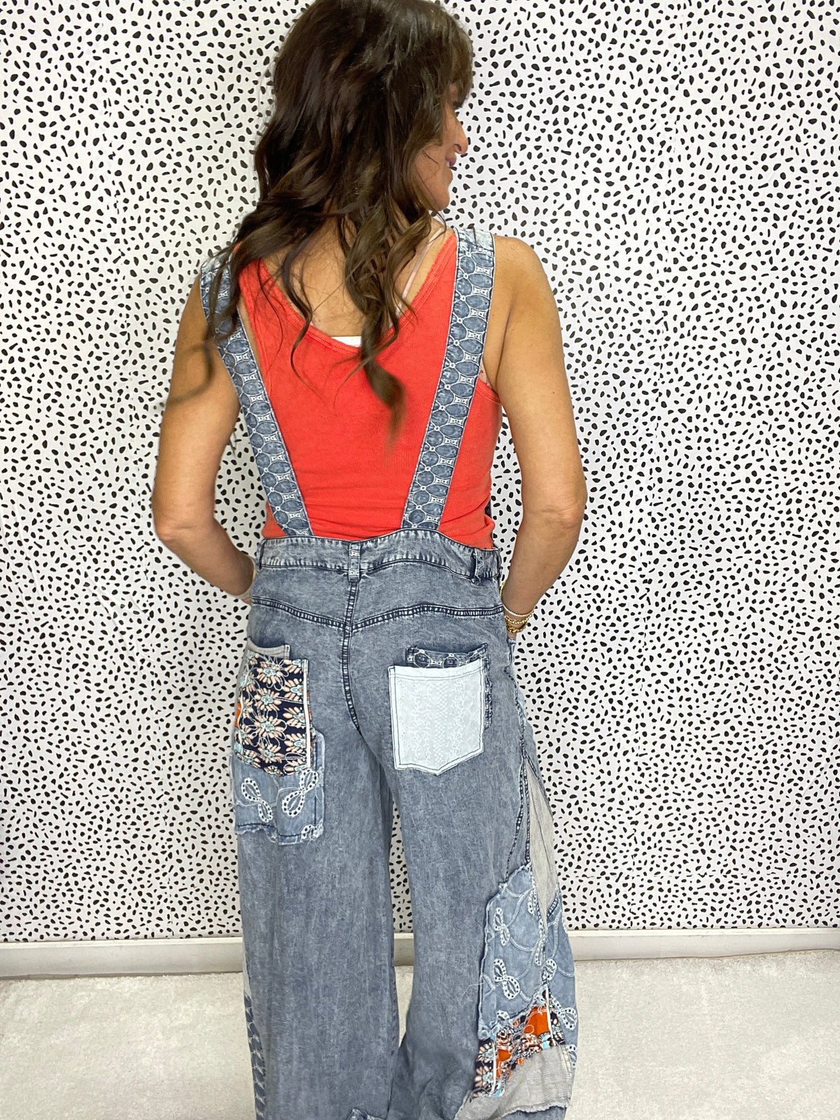 Oli & Hali Wandering Spirit Patchwork Overalls In 2 Colors *Final Sale*