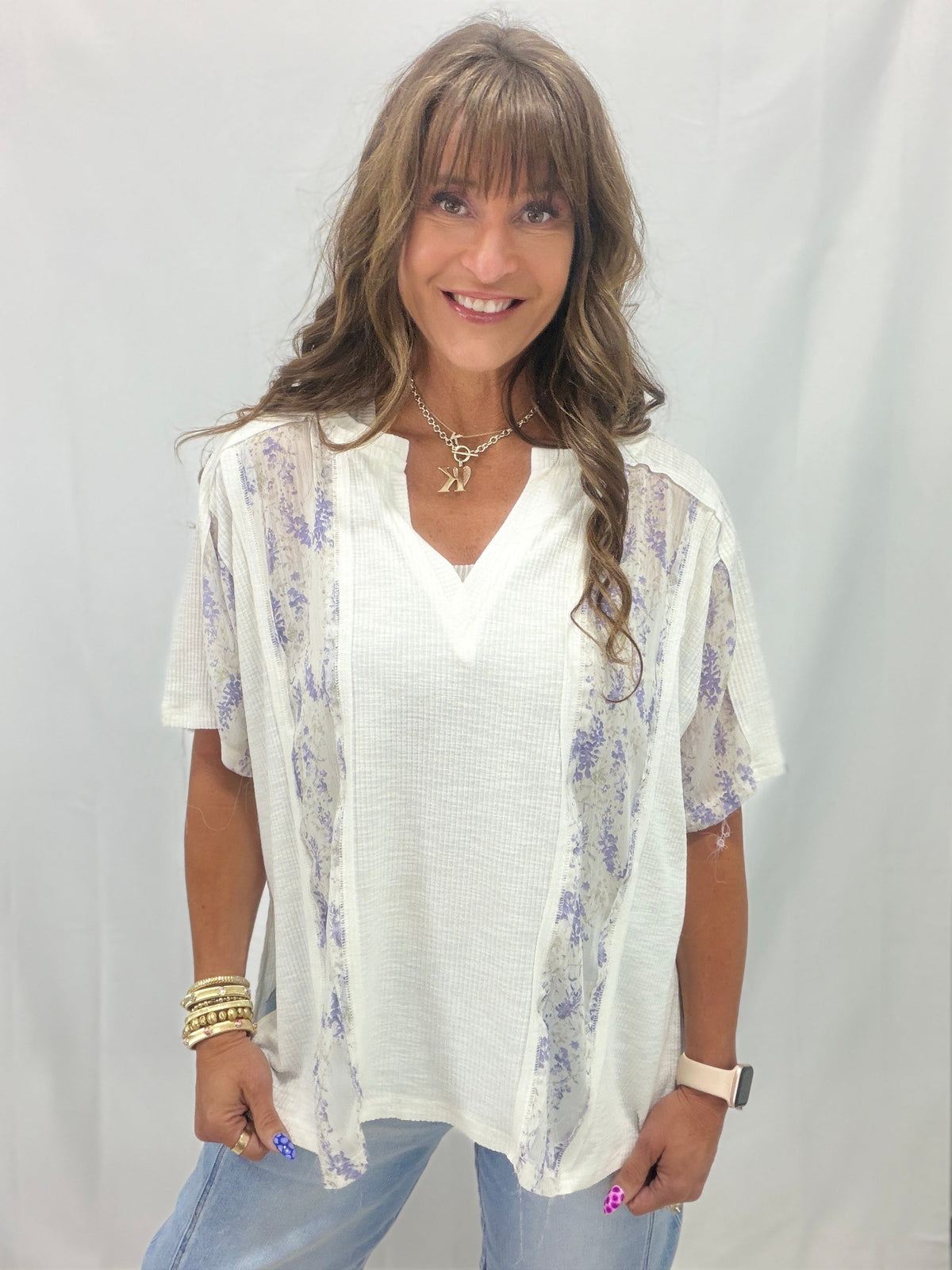 Pol Floral Fanciness Short Sleeve Top in 2 Colors *Final Sale*
