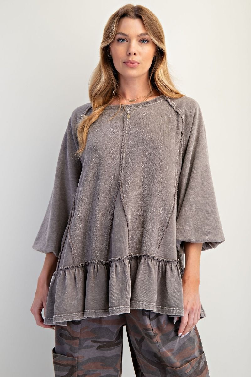 Prairie Ruffle Pullover In 2 Colors