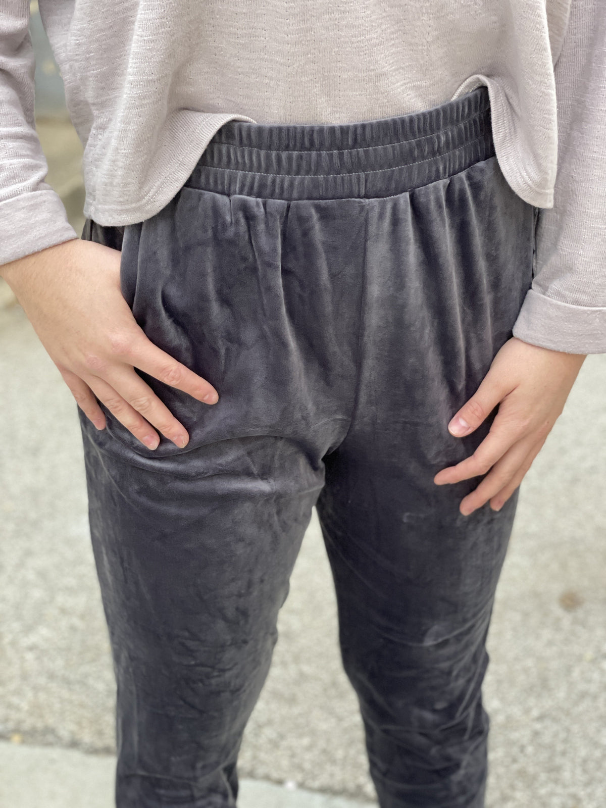 Smooth Moves Velvet Grey Joggers *Final Sale*