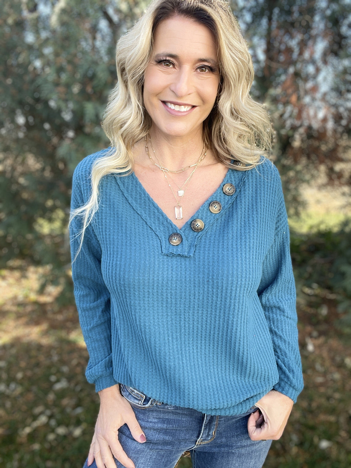 Button Delight Casual Top *Final Sale*