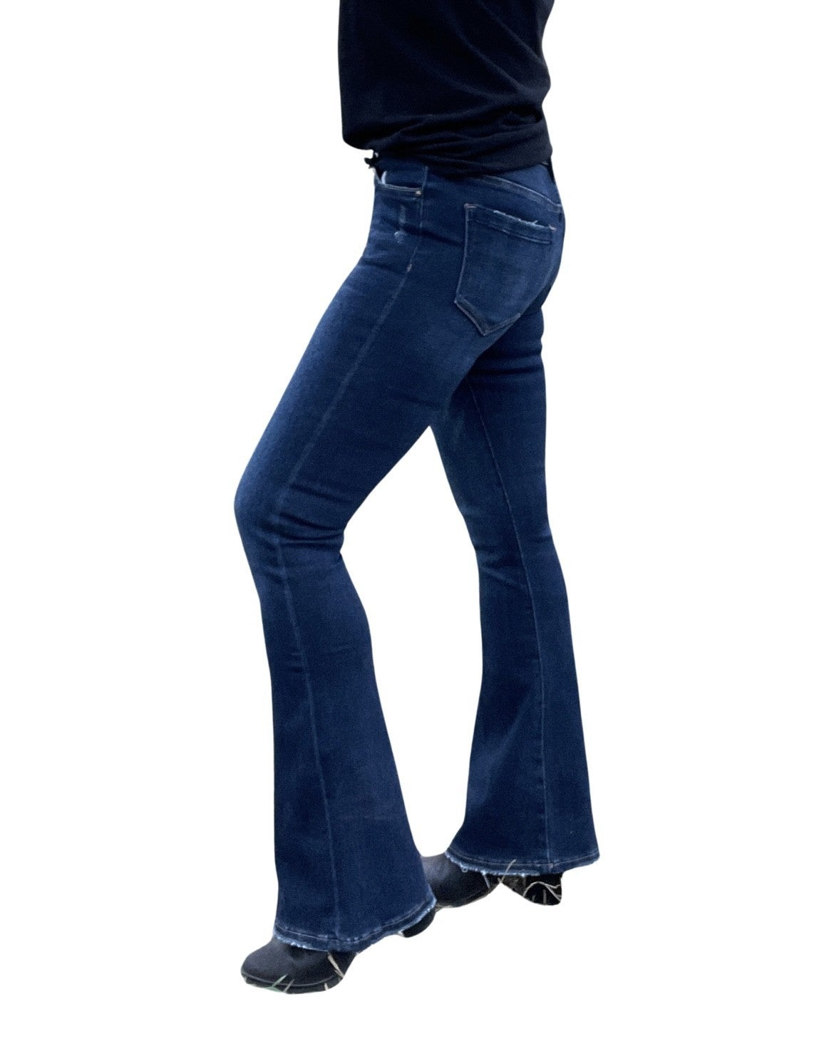 Mica Jessie Mid Rise Dark Rinse Flare Jean 120