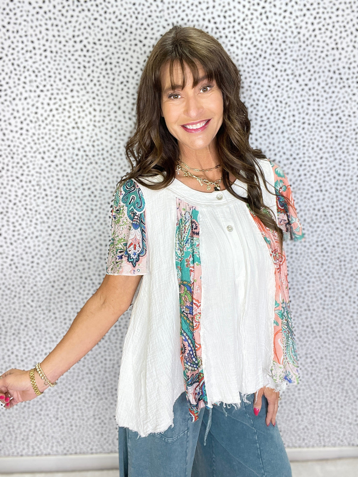 POL Surprise Ruffle Short Sleeve Printed Top In 3 colors