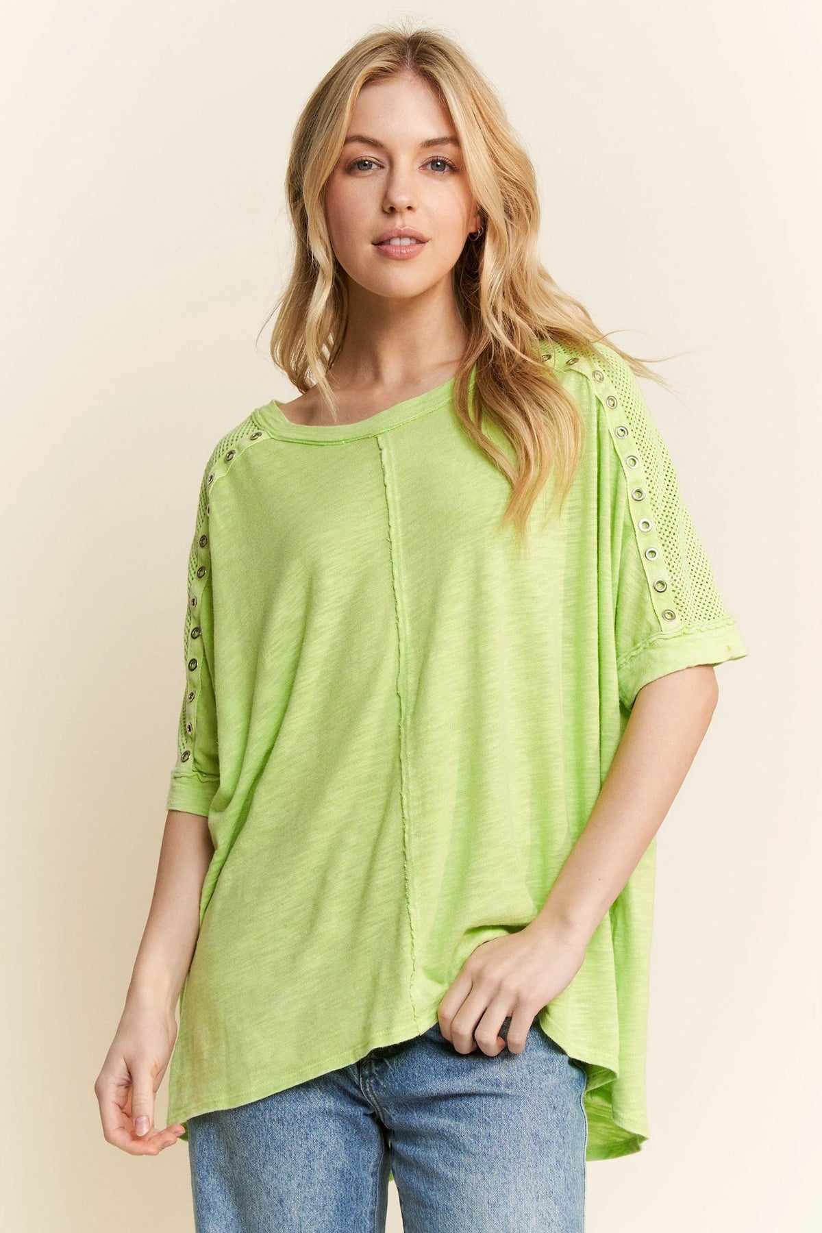 Just Because I Can Mesh Shoulder Top In 2 Colors
