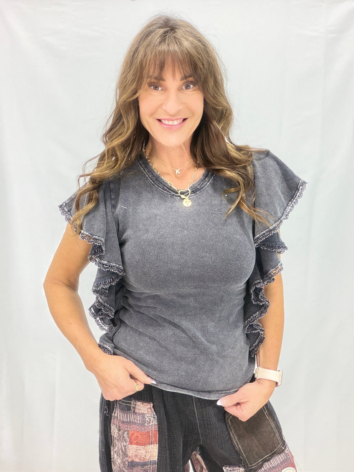 Queen For A Day Mineral Washed Top In 3 Colors