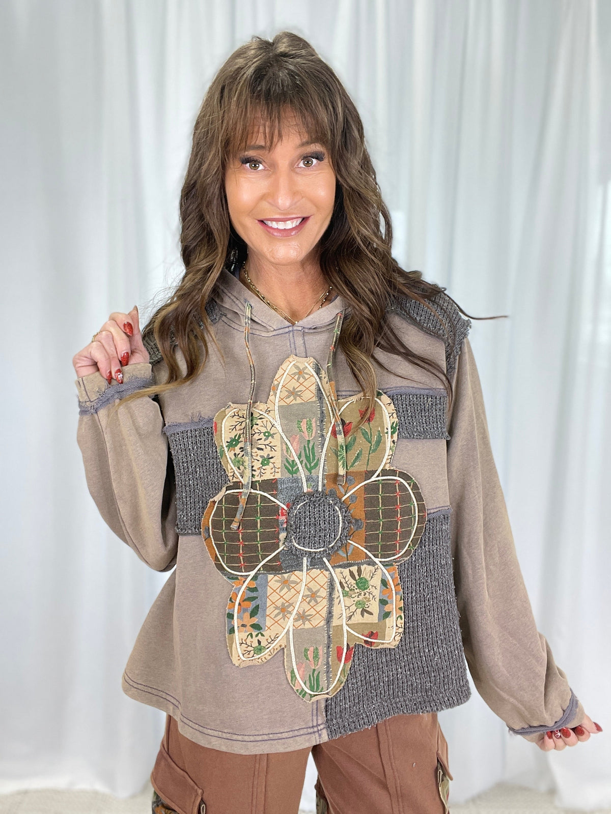 POL Sweet Escape Flower Patch Hoodie In 2 Colors *Final Sale*