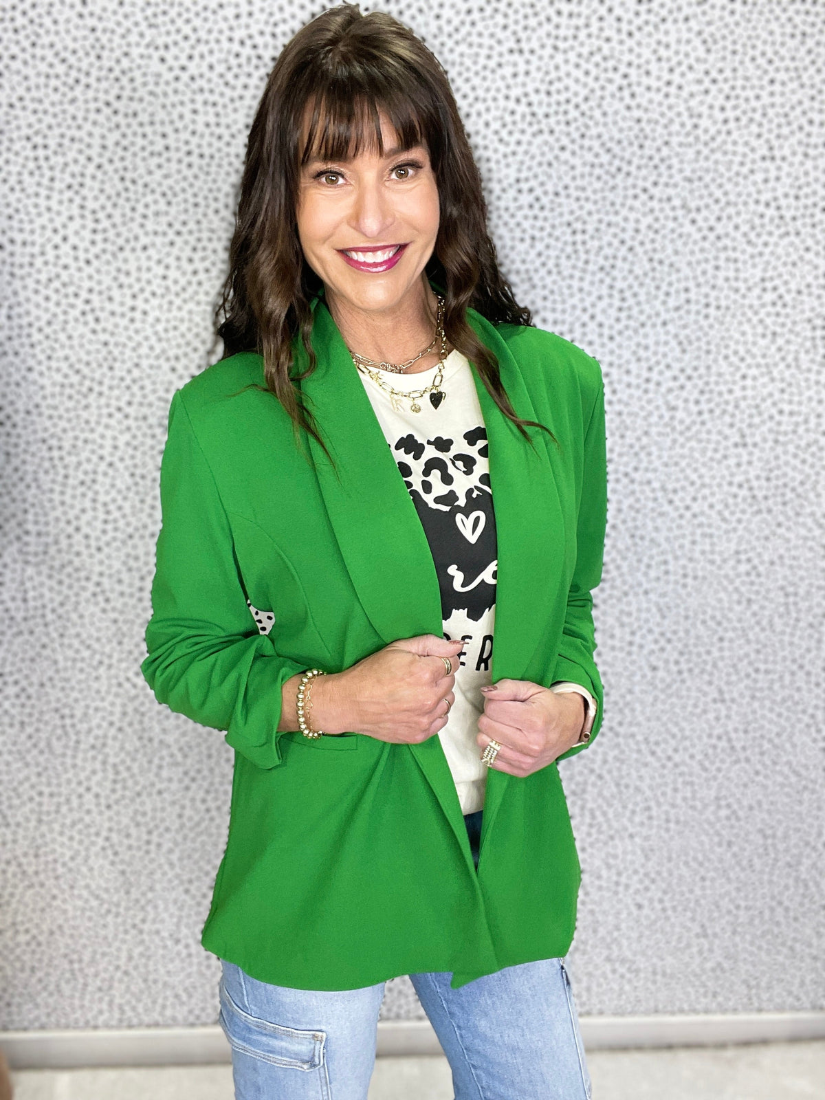Out Of My Way Scrunch Sleeve Blazer In 3 Colors