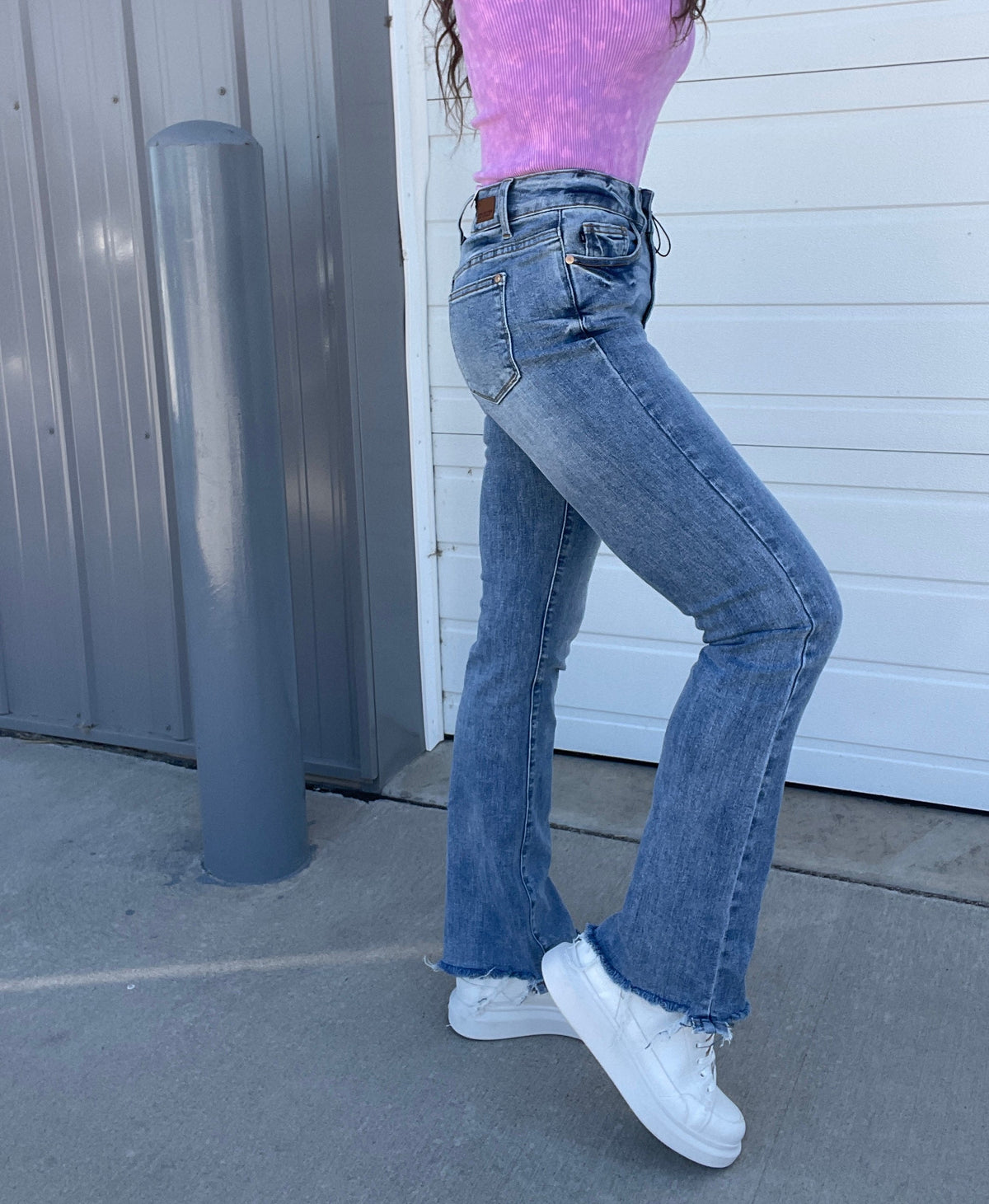 Judy Blue Vinchi High Waist Double Button Barely Bootcut Jeans 140 *Final Sale*