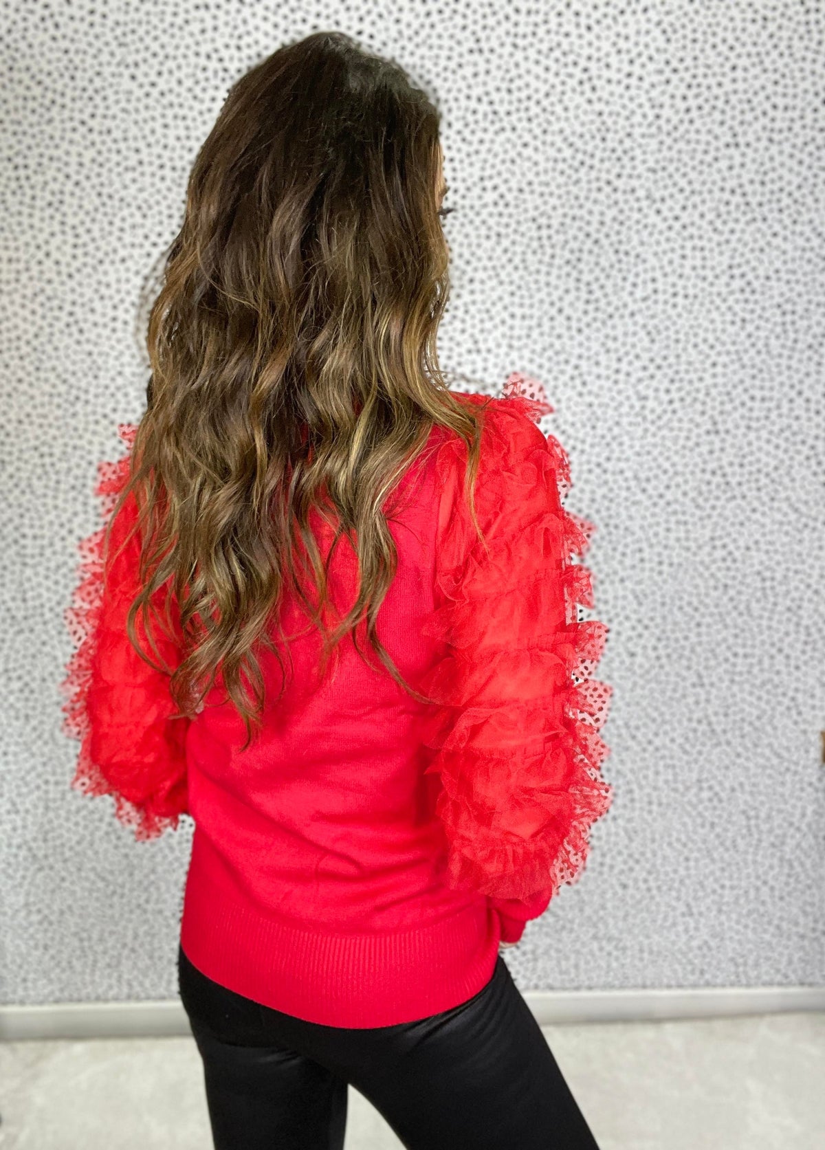 An Enchanted Evening Tiered Lace Sleeve Sweater