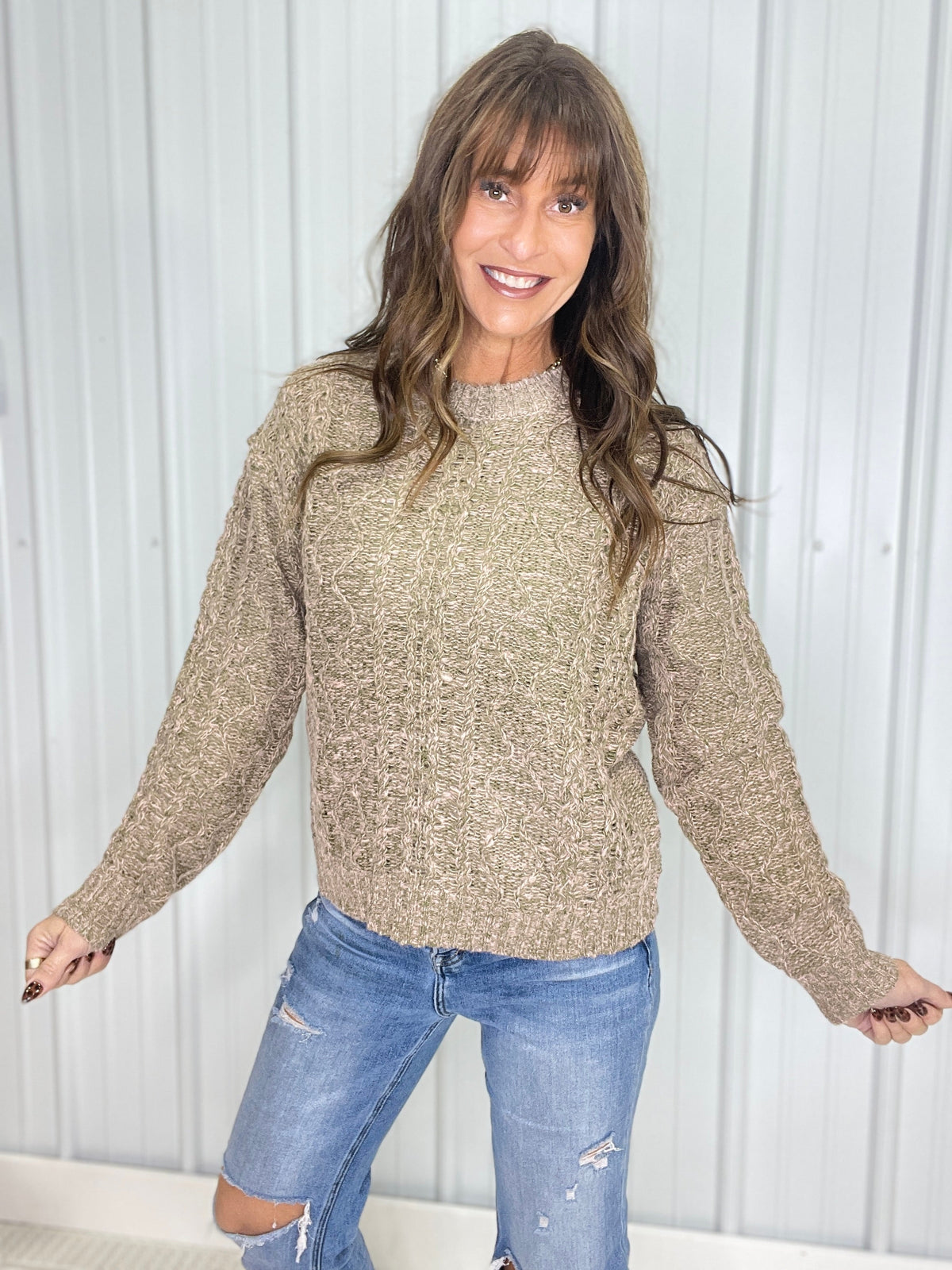 Cozy Trails Cable Knit Sweater in 2 Colors *Final Sale*