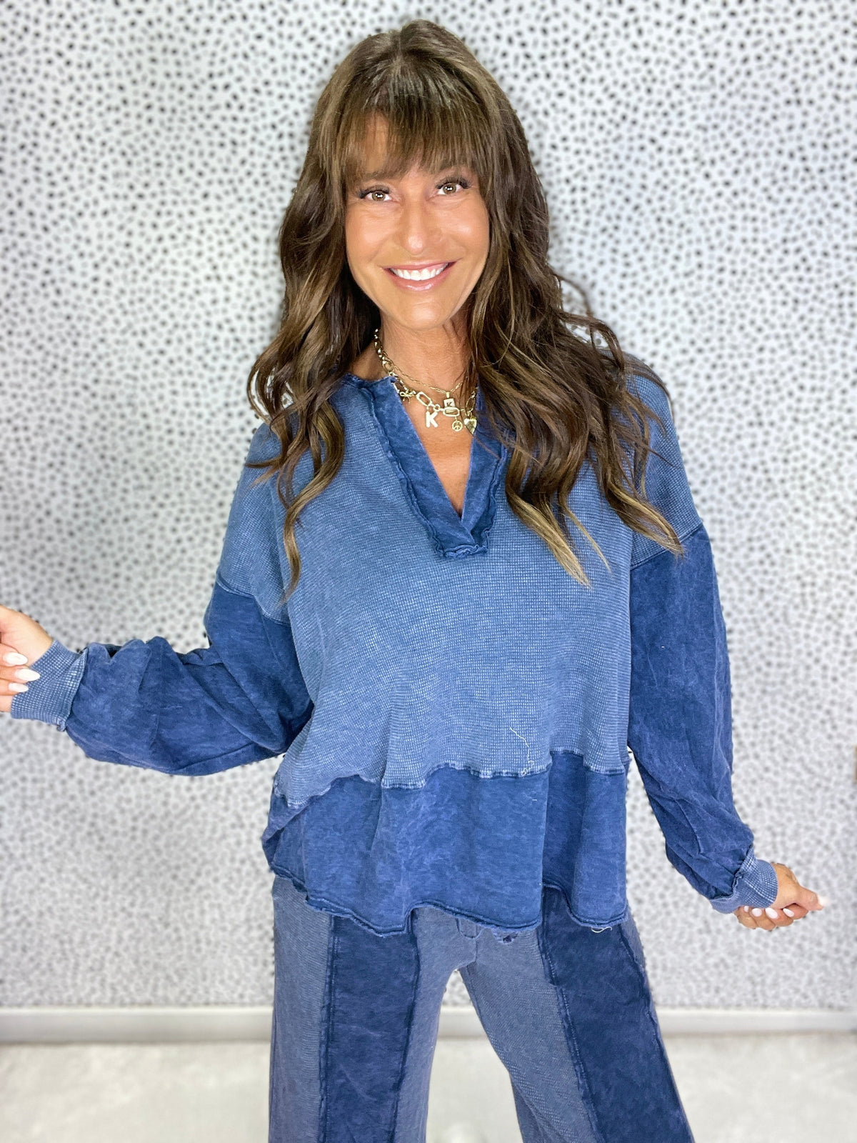 Mineral Washed V Neck, Dolman Sleeve Top in 2 Colors *Final Sale*