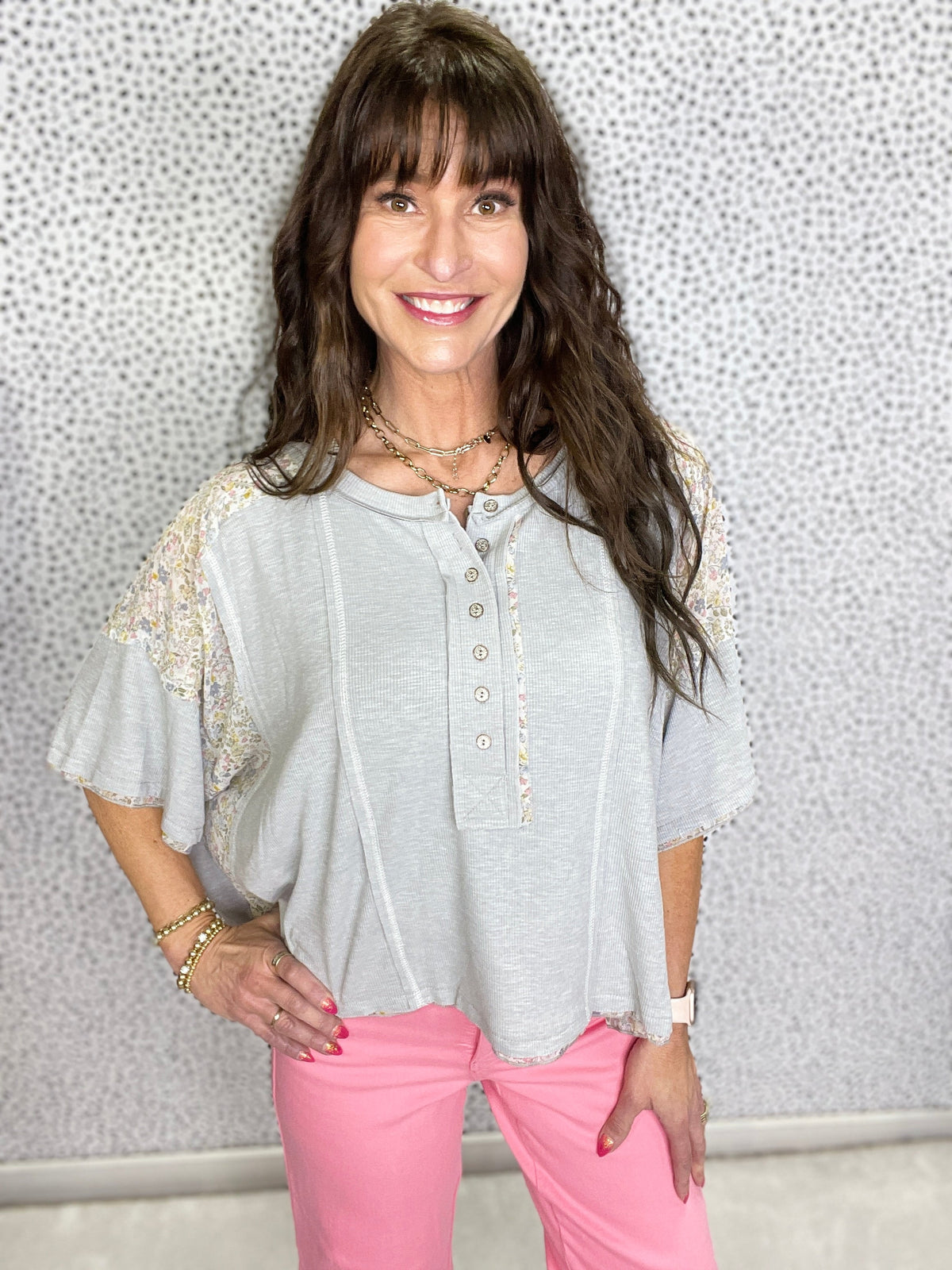 POL Stepping Out WIth The Girls Floral Print Patch Top In 3 Colors