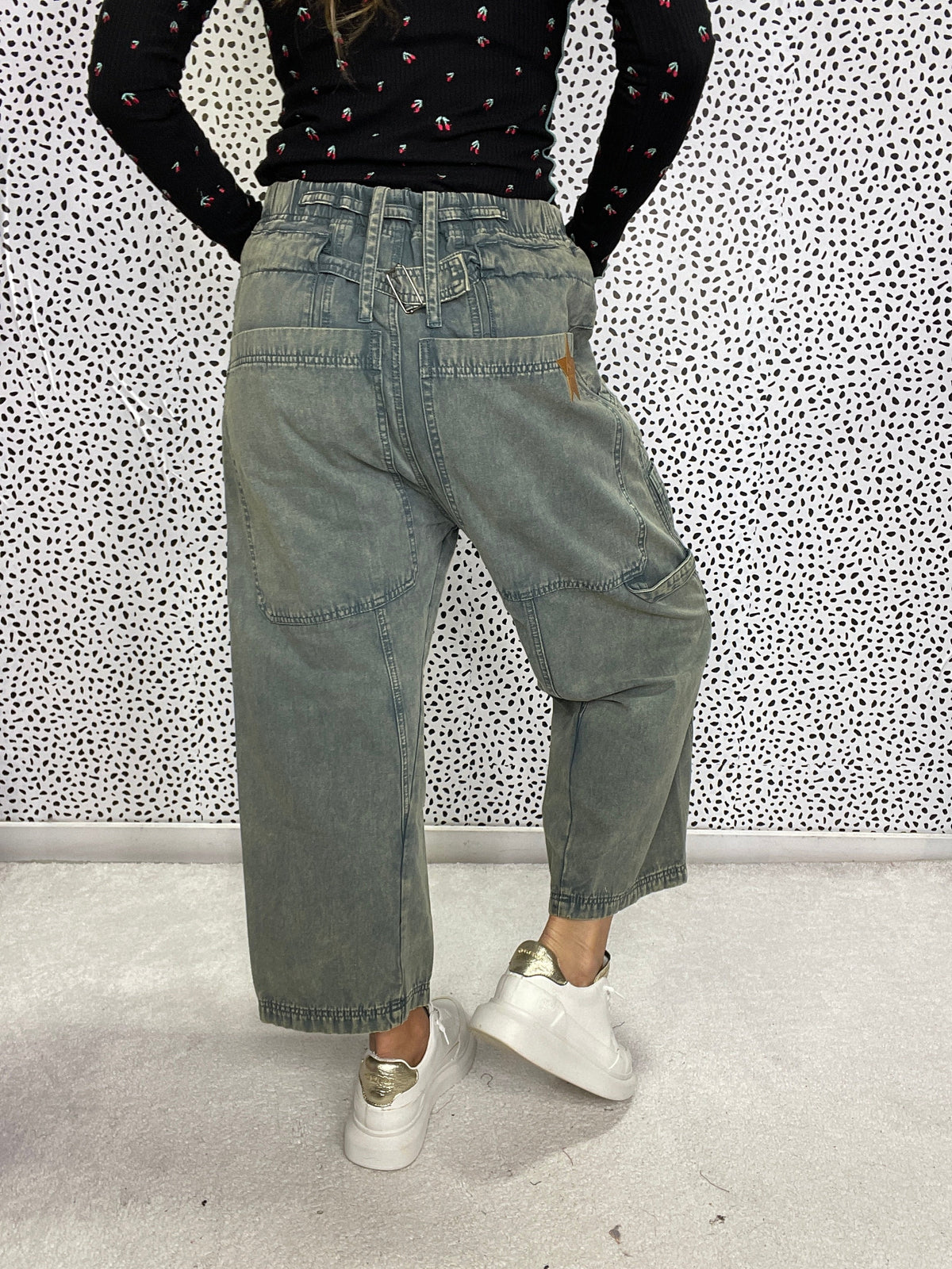 Oli & Hali Mineral Washed Wide Leg Cargo Jean In 2 Colors *Final Sale*