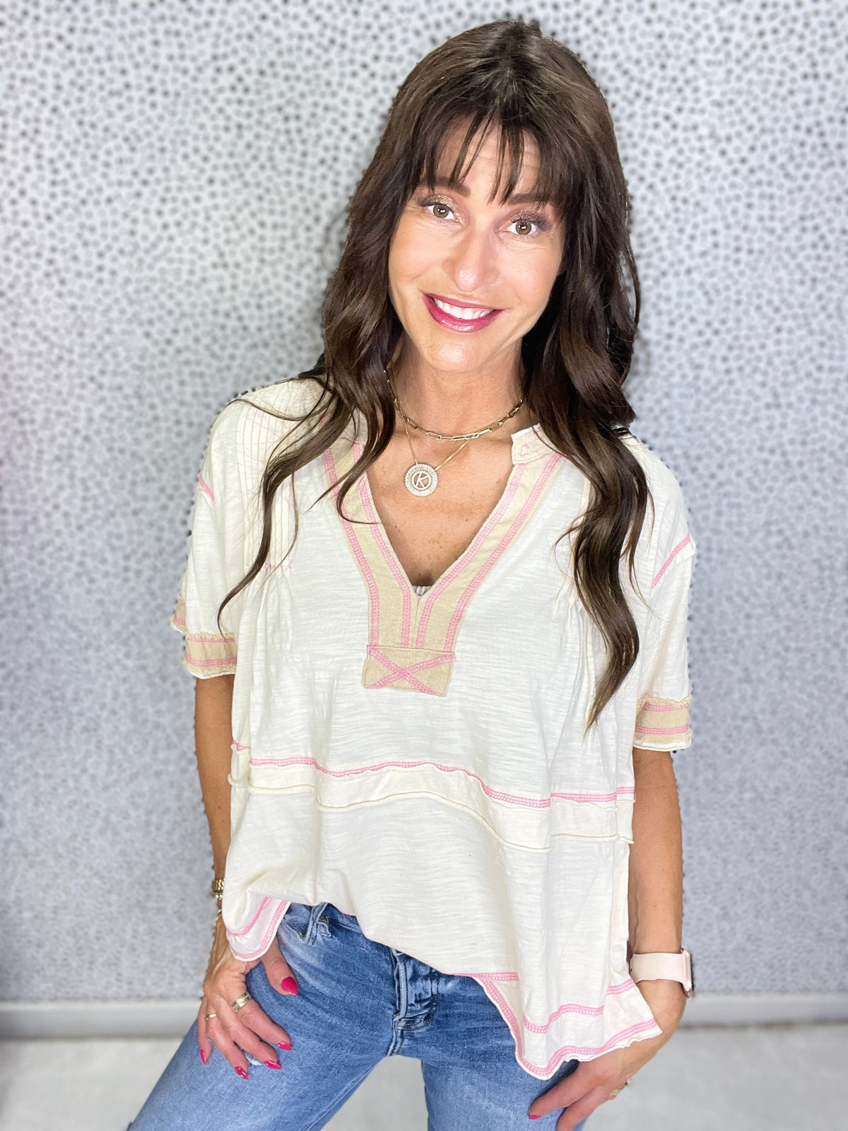 Oli & Hali Boho Spirit V-Neck Top In 2 Colors *Final Sale*