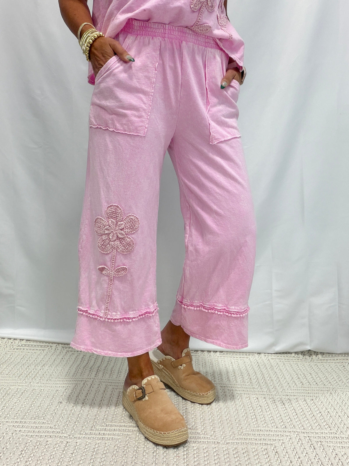 Petal Pop Mineral Washed Pants in 3 Colors