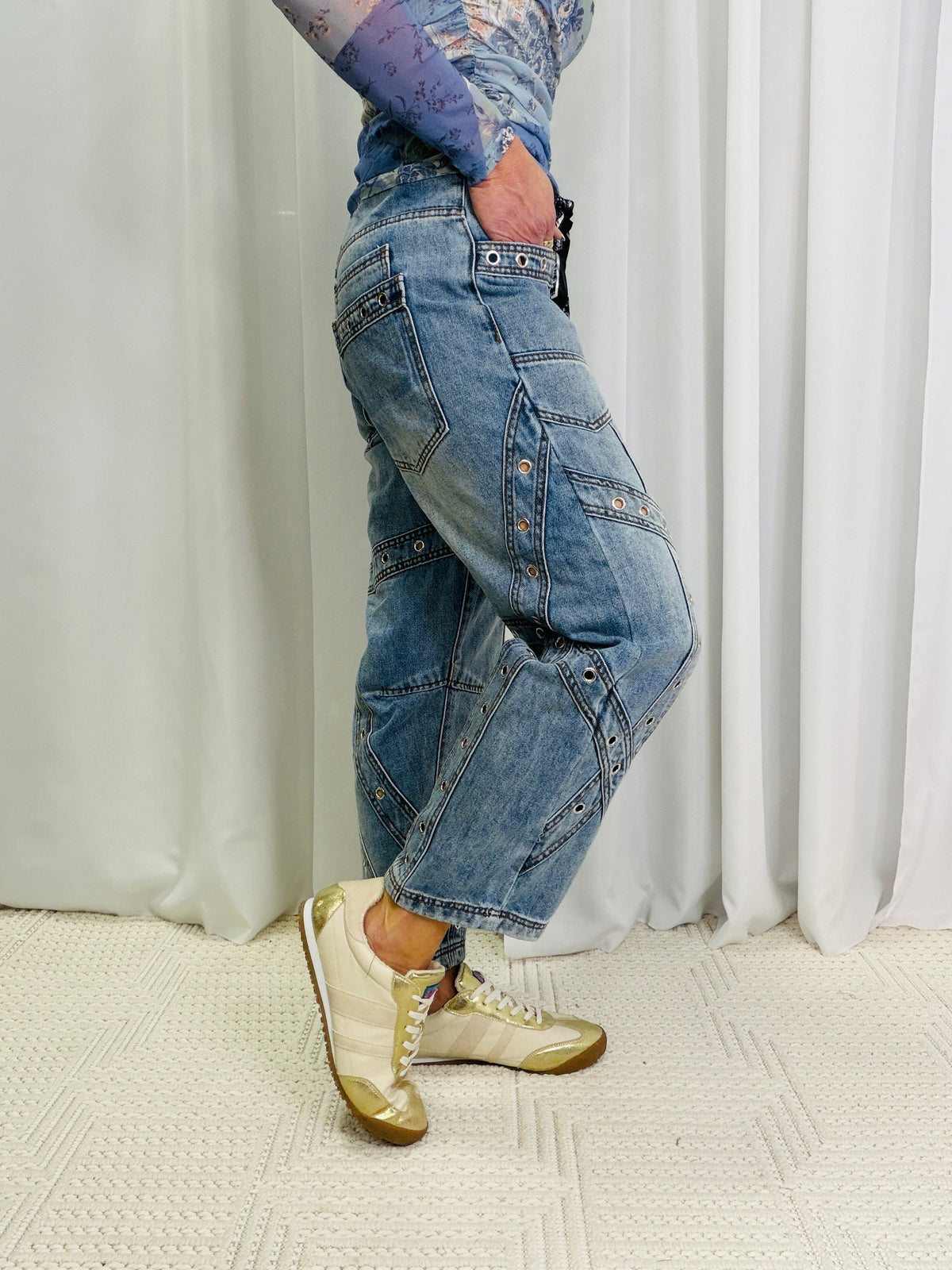 Oli & Hali Lifetime Love Barrel Pants In Denim