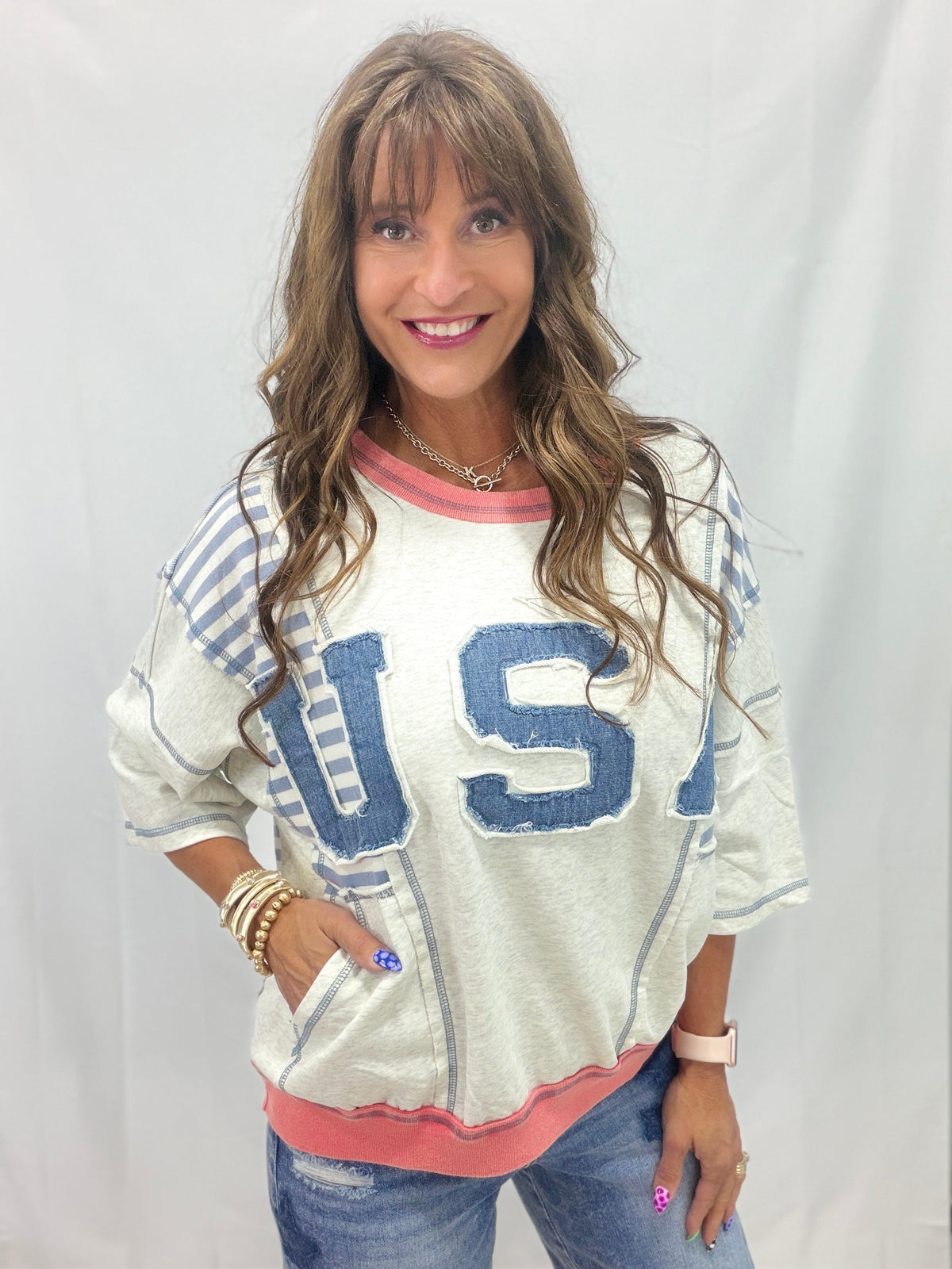 Stars & Stripes State of Mind Oversized Pullover In 2 Colors