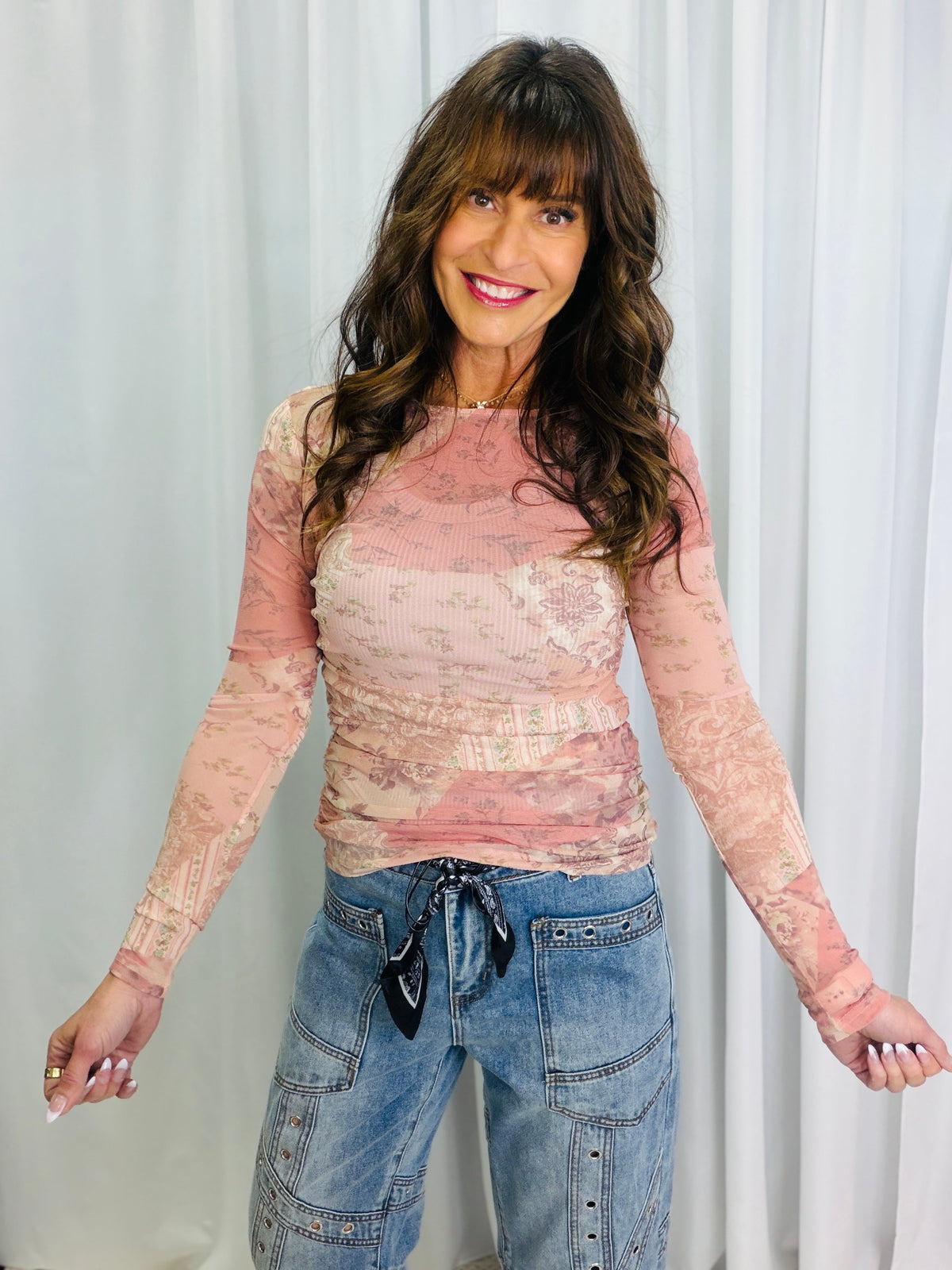 Willow Patchwork Mesh Top in 2 Colors