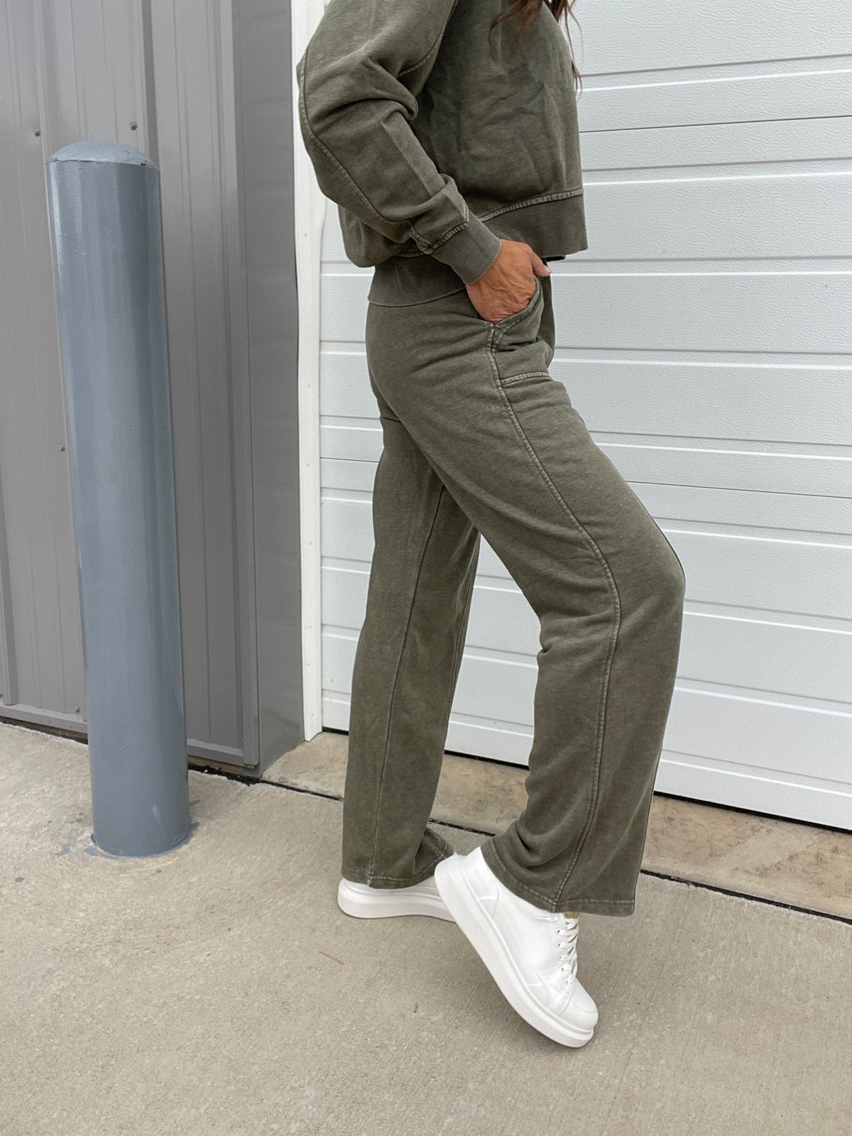 A Million Reasons Why Comfy Knit Full Length  Straight Leg Pants In 6 Colors: Olive, Black, Mocha, Blue, Rose, Wine *Final Sale*