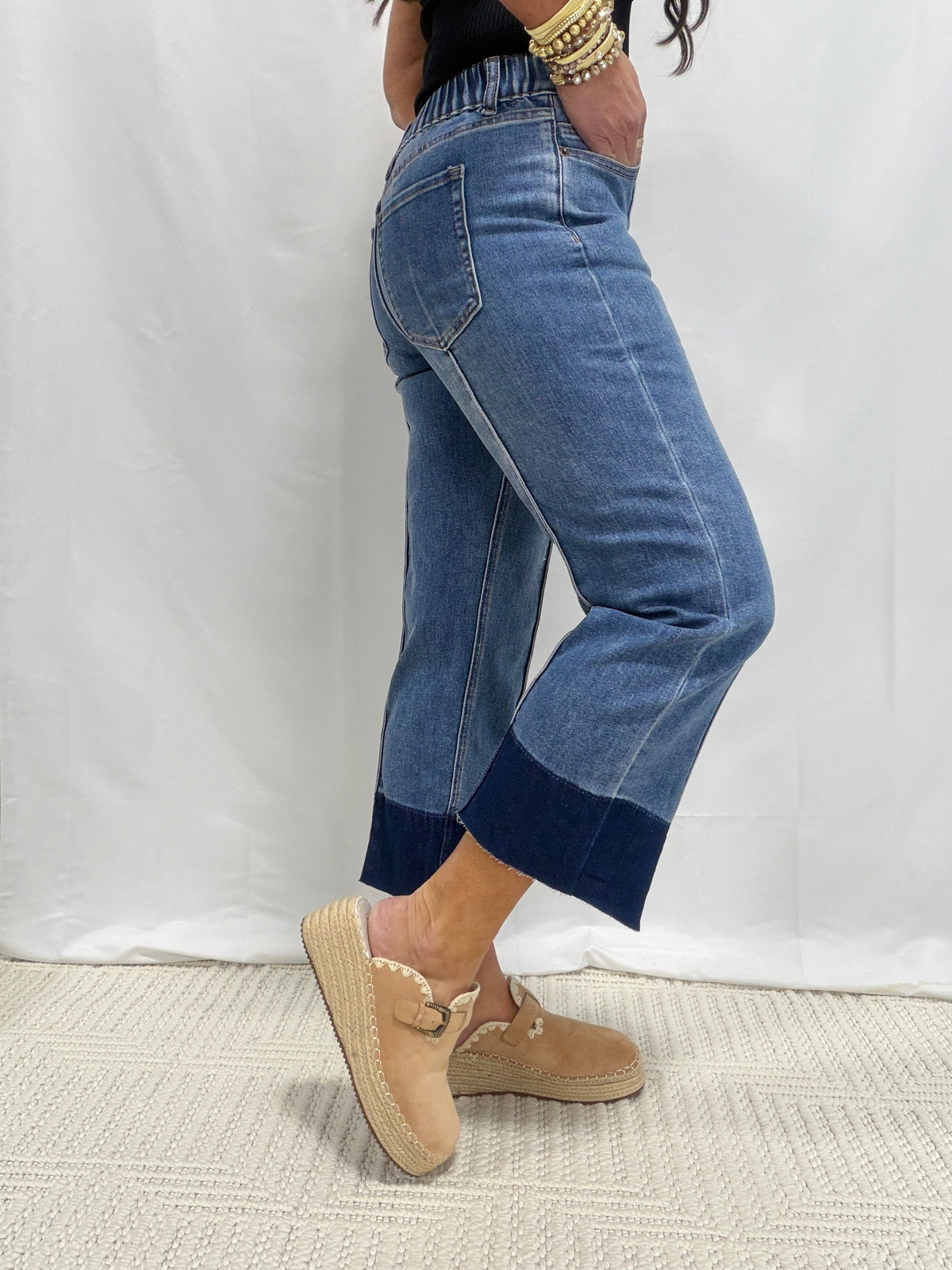 City Contrast Straight Leg Denim