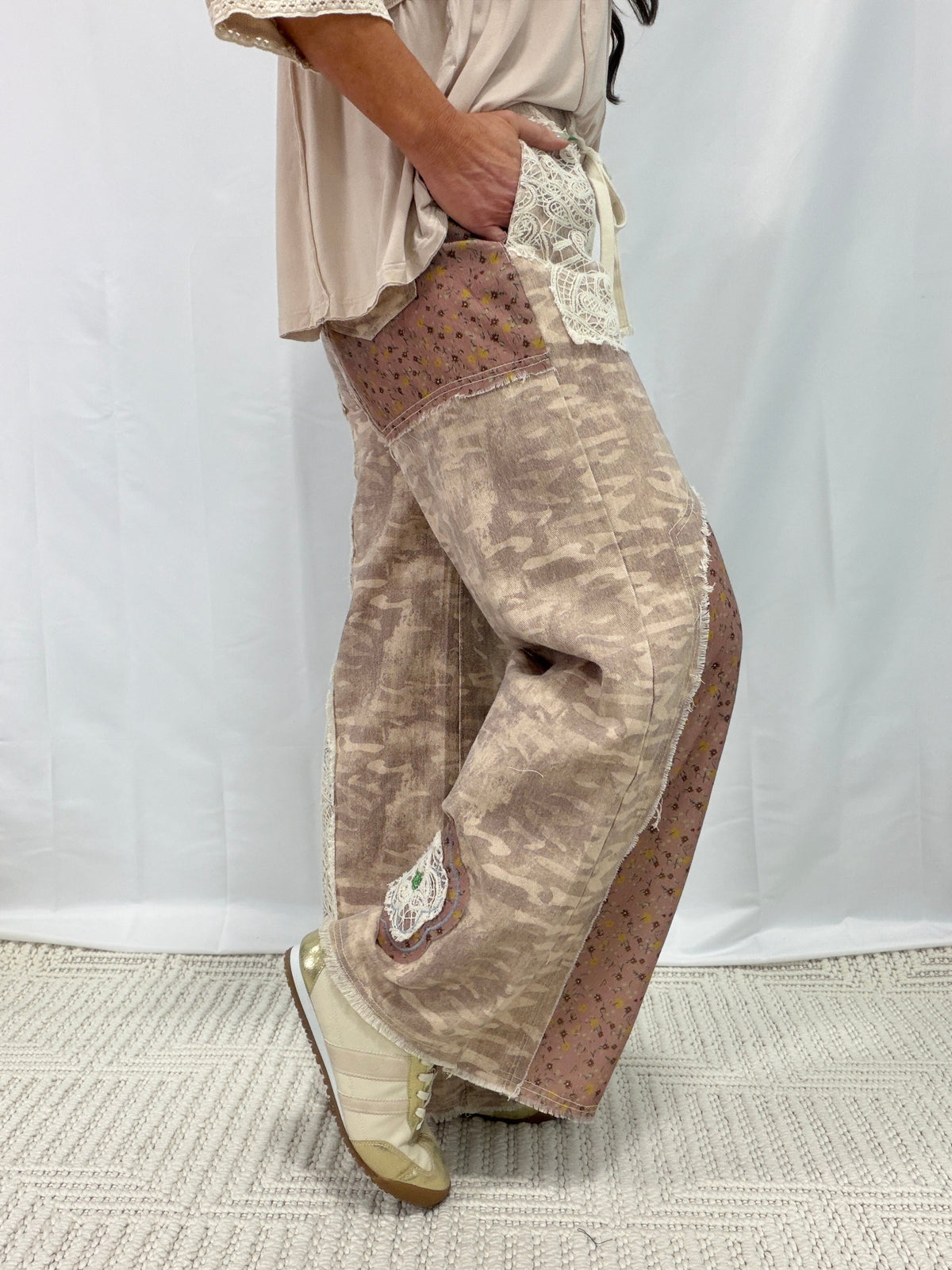 POL Time To Be Floral Patch Pants