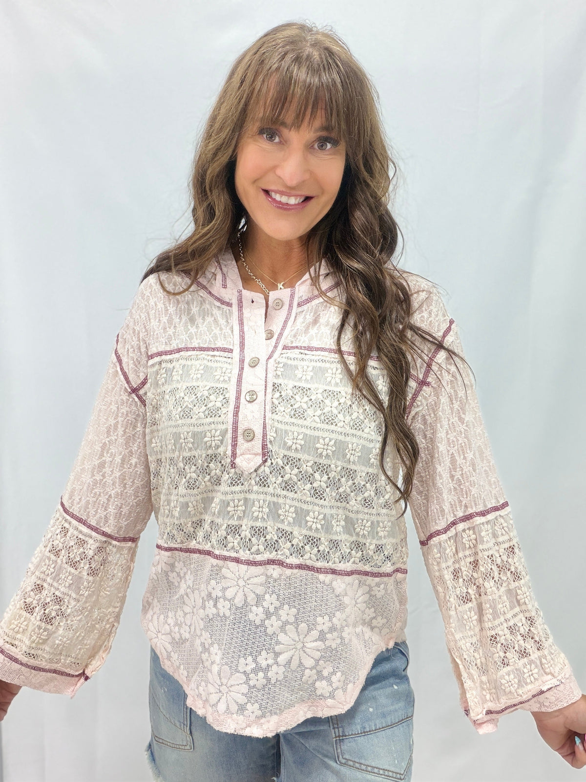 Pol Blossom Breeze Lace Hoodie in 2 Colors