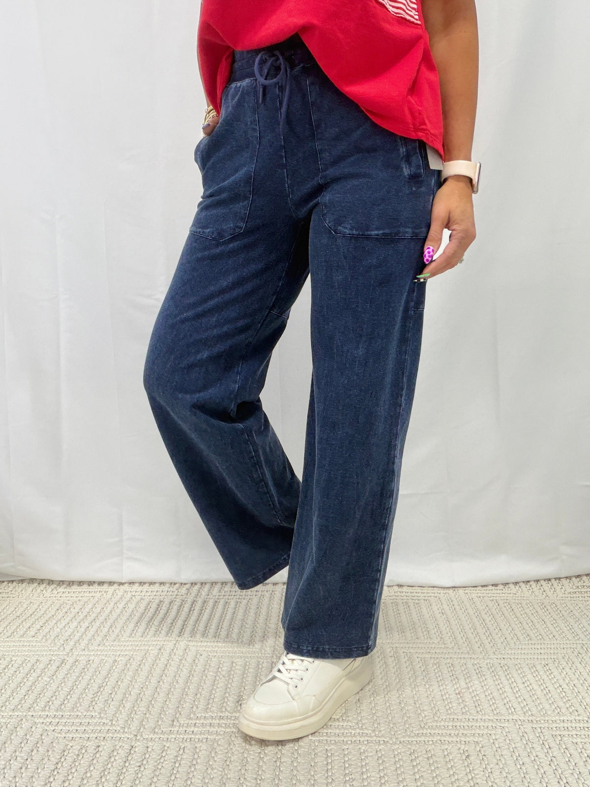 Move Mountains Mineral Wash Utility Pants In Denim