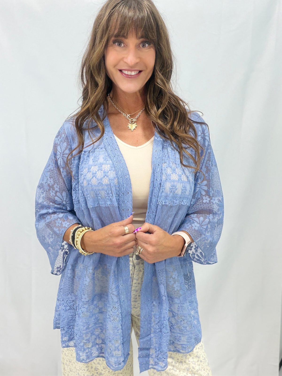 Pol Lacepoint Relaxed Cardigan in 4 Colors
