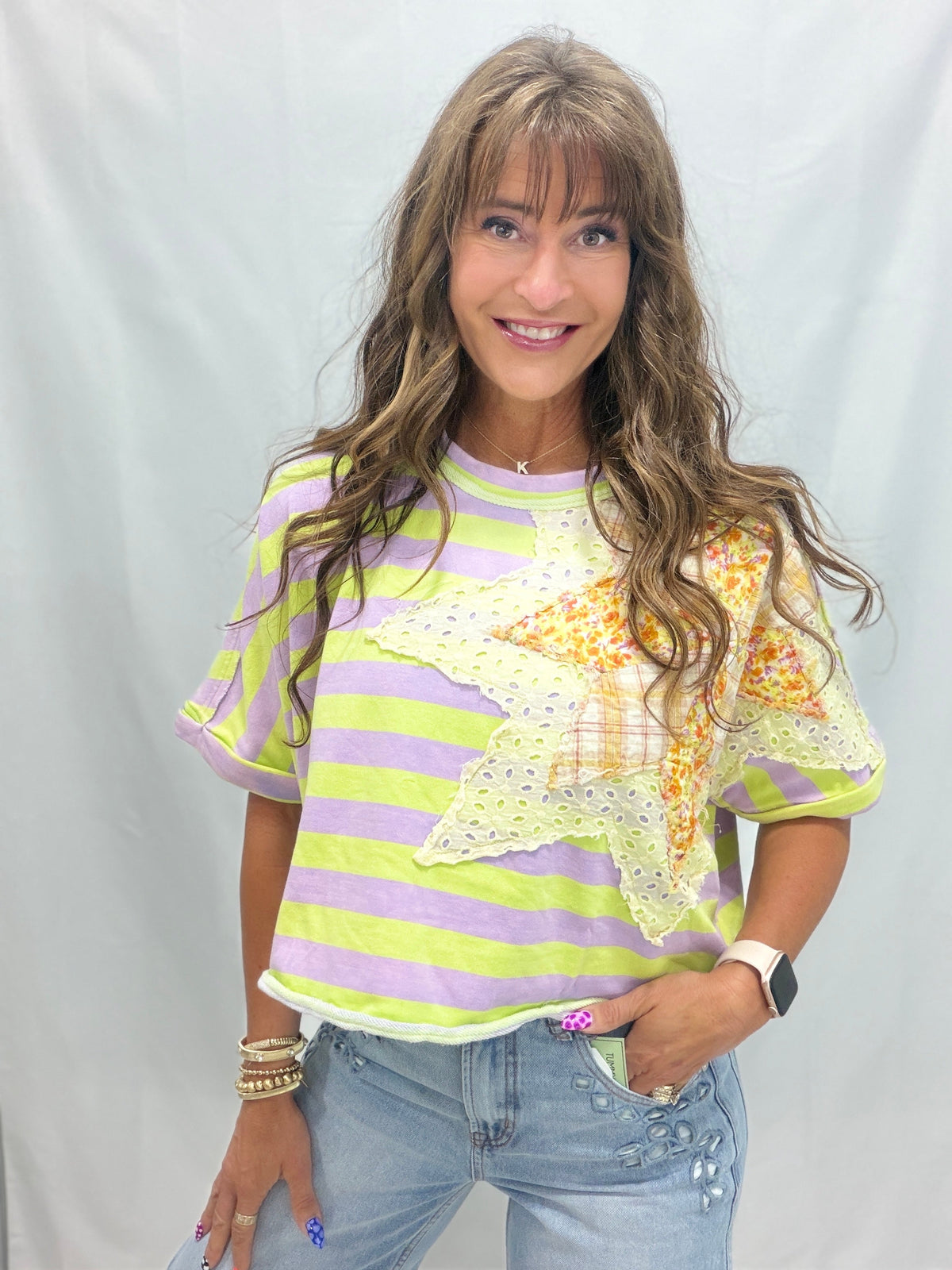 Oli & Hali Forever A Star Short Sleeve Top In 2 Colors