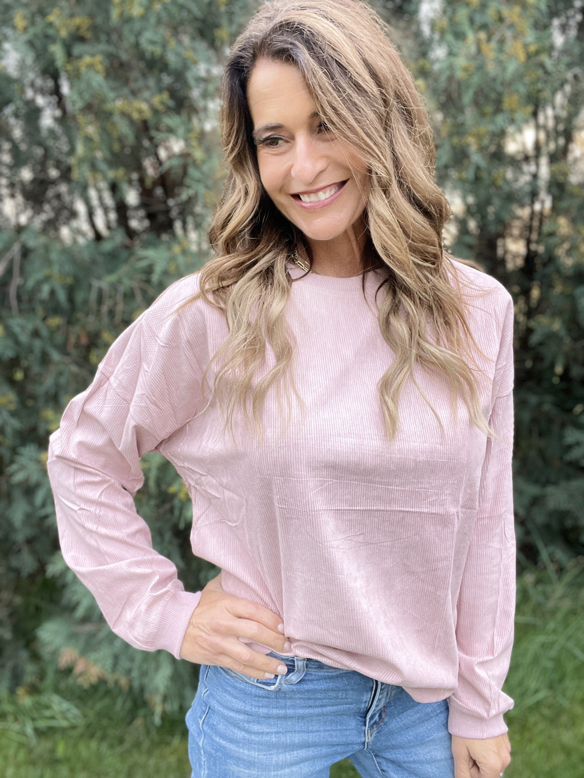 Casual Days Ribbed Crewneck Top *Final Sale*