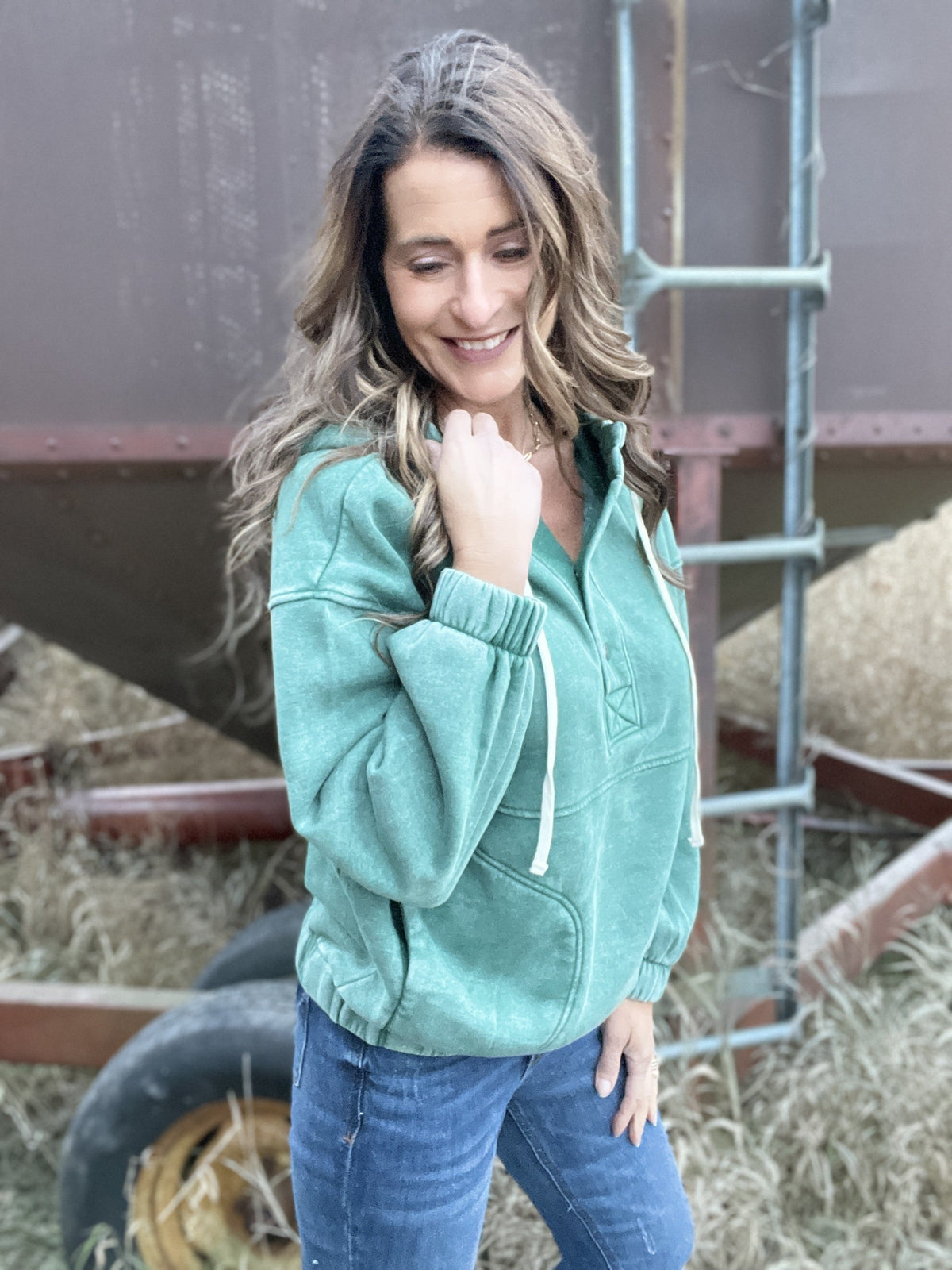 So Much Fun Hooded Drawstring Ice Wash Pullover In 5 Colors *Final Sale*