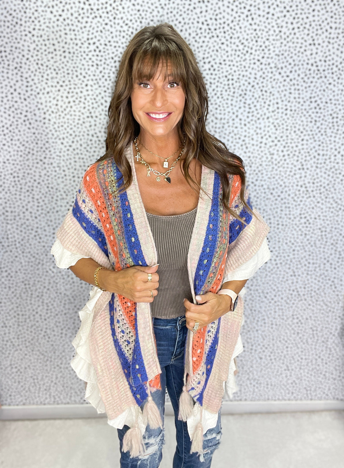 Pol Festival Ruffle Knit Cardigan