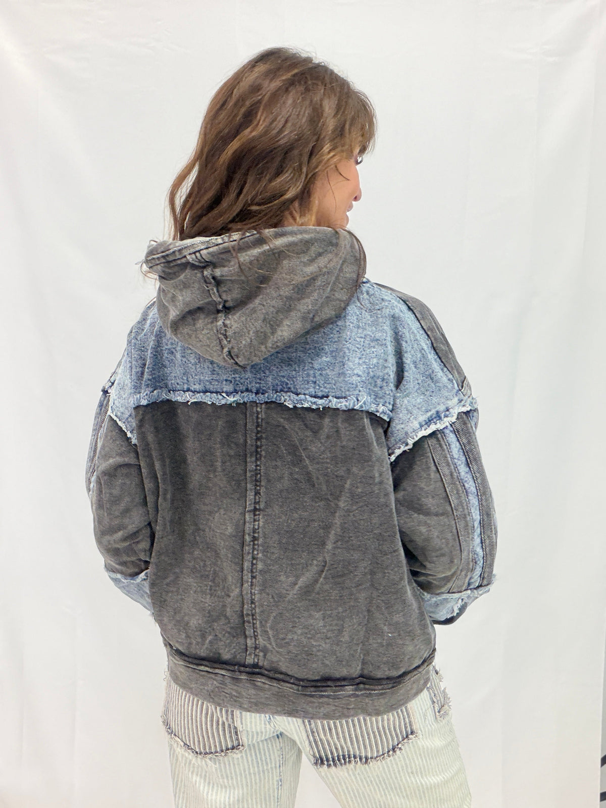 Oli & Hali Denim Edge Hoodie in 2 Colors