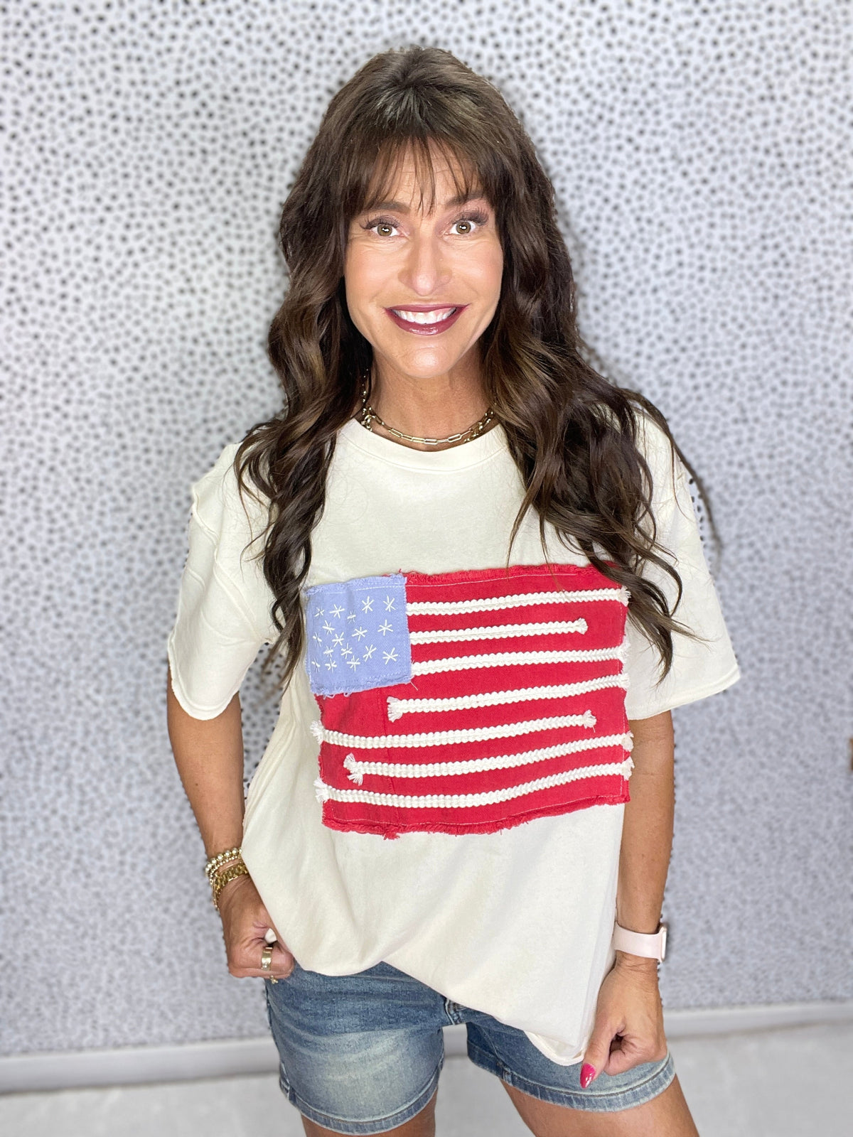 Star-Spangled Cutie Easy Fit Top in 2 Colors