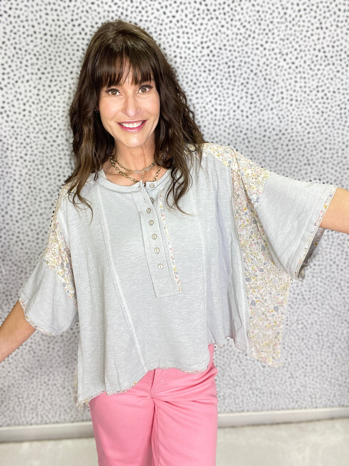 POL Stepping Out WIth The Girls Floral Print Patch Top In 3 Colors
