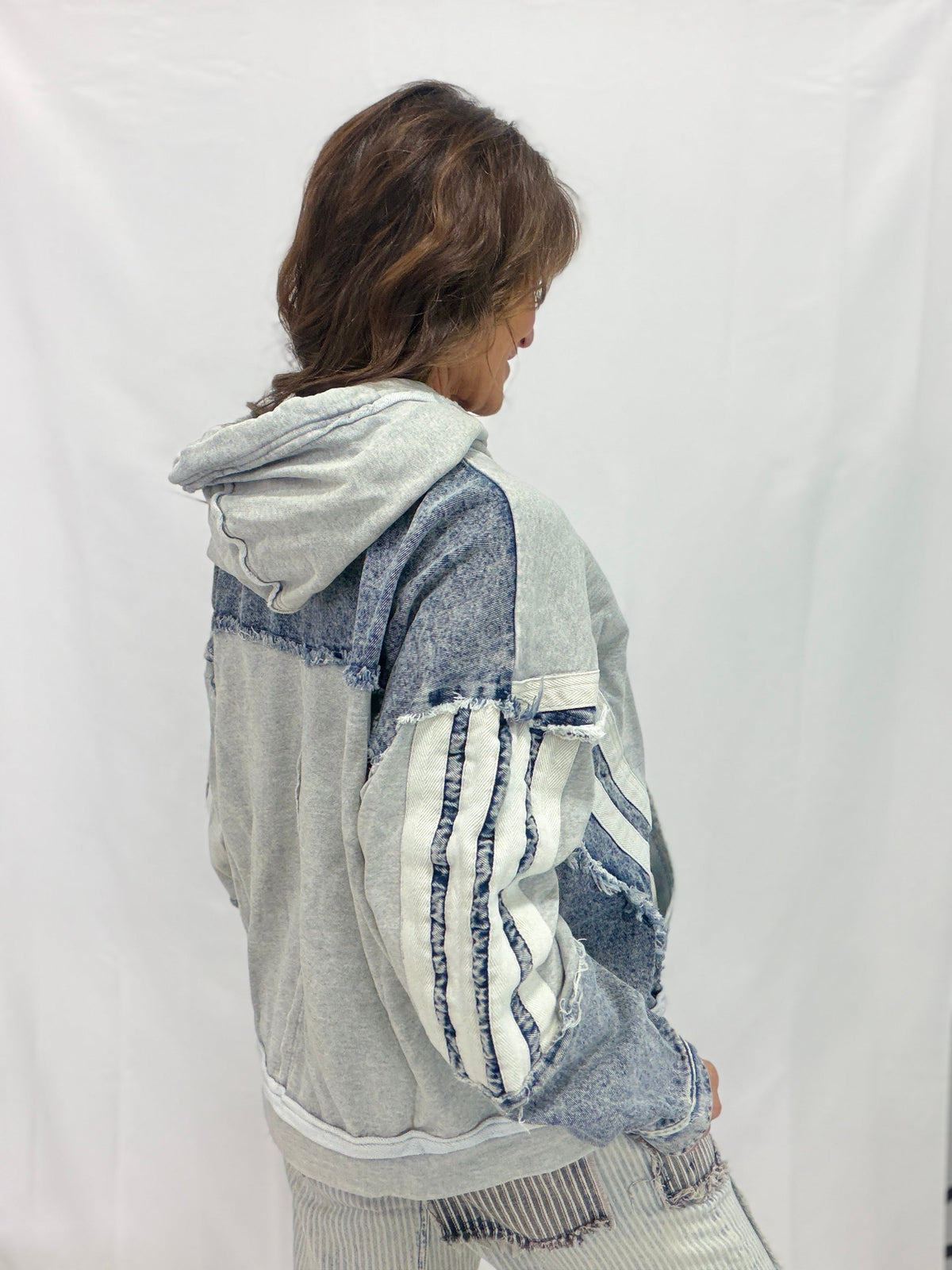 Oli & Hali Denim Edge Hoodie in 2 Colors