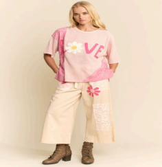 Pre-Order Short Sleeve Love Top In Pink *Final Sale*