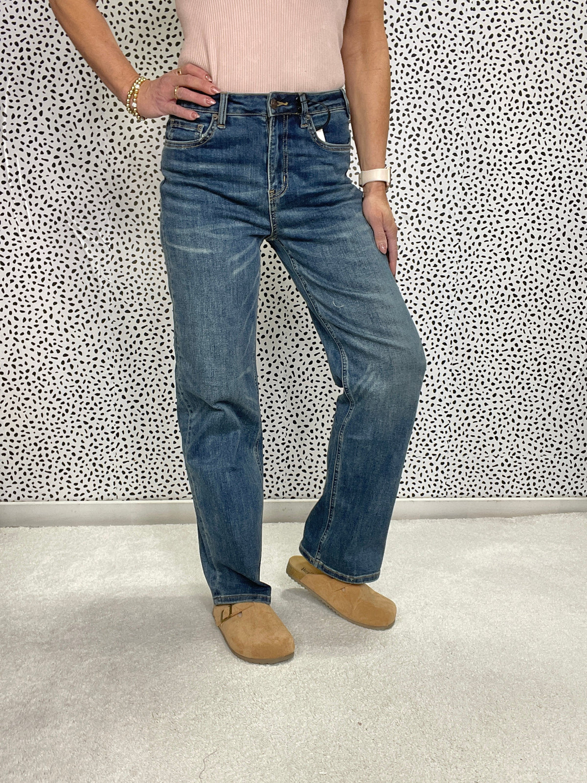 Mica Alexa Super High Straight Leg Loose Fit Jeans 214 In Blue