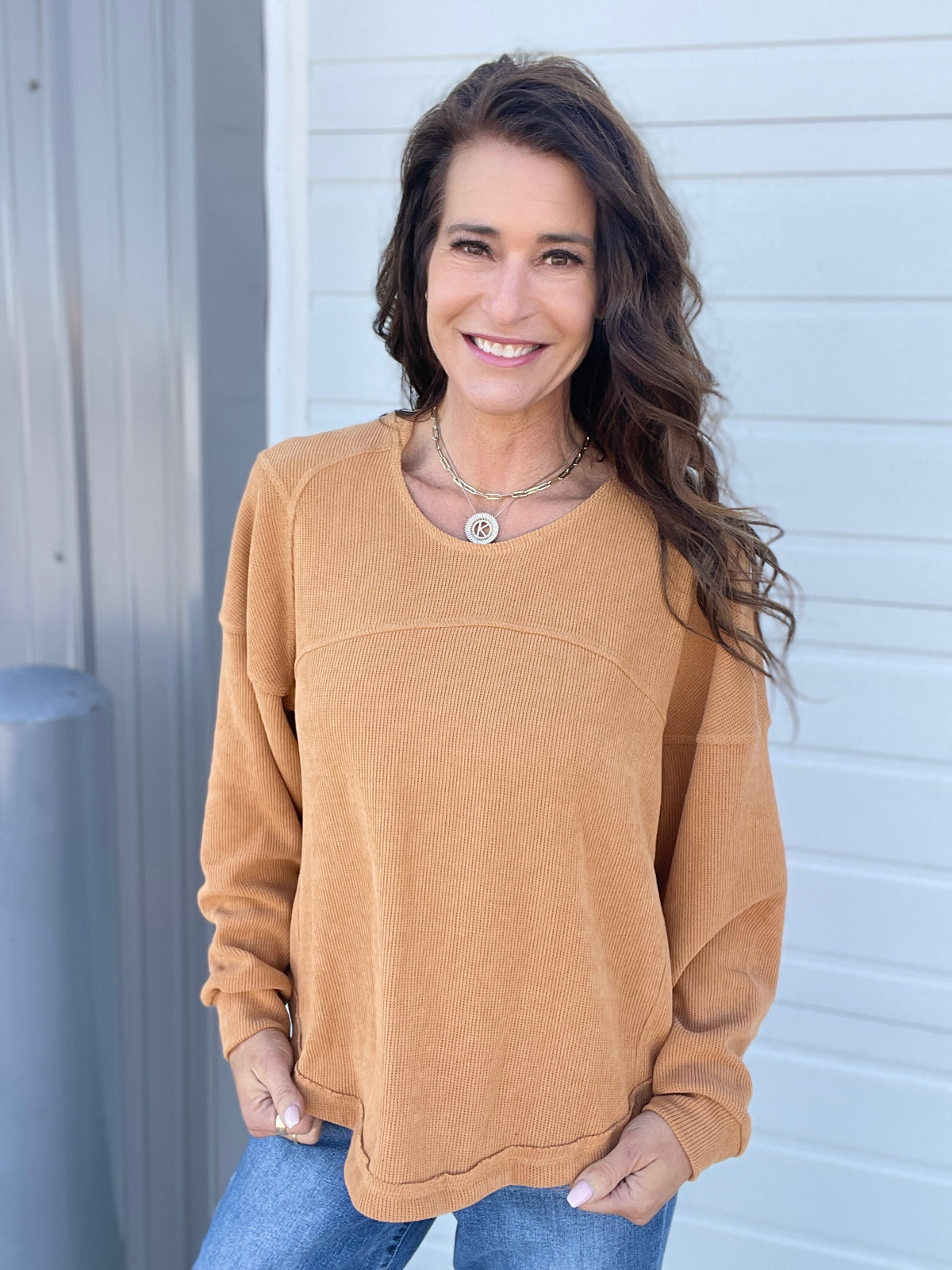Stick Season Long Sleeve Soft Knit Top In 2 Colors