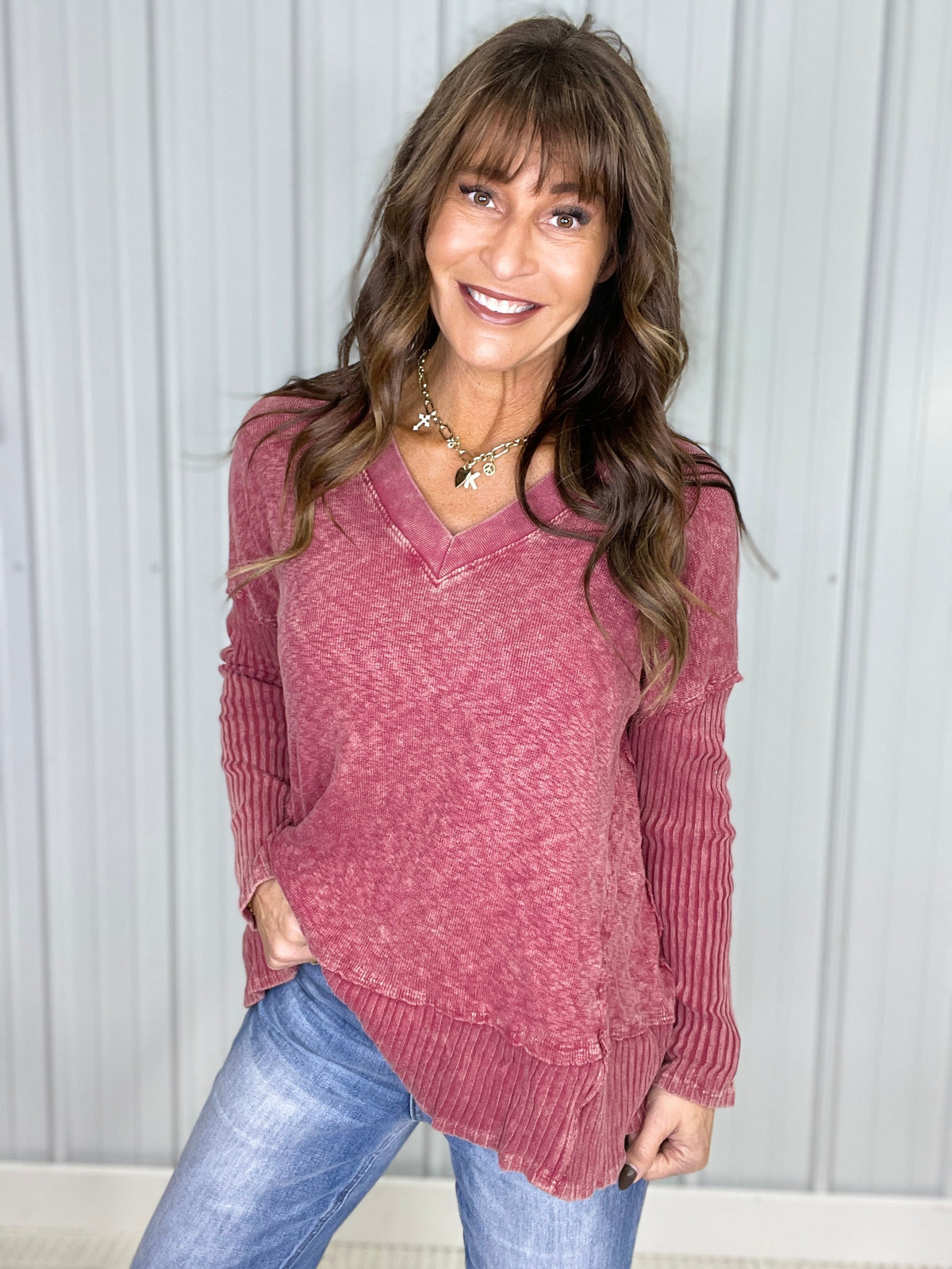 Sierra Mineral Wash Deep V Top in 3 Colors