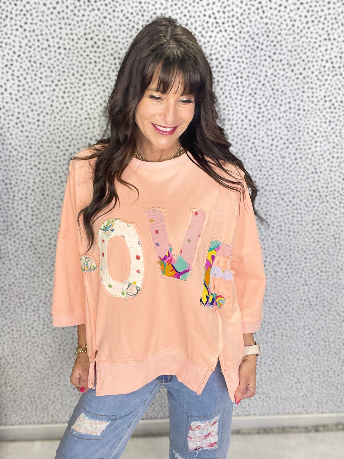 Love All Around Love Patch Terry Knit Pullover In 6 Colors