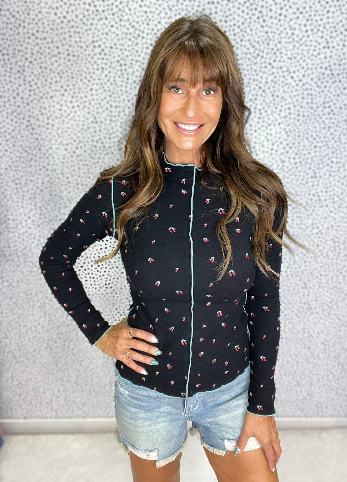 Cherry Blossom Stitch Top in 4 Colors