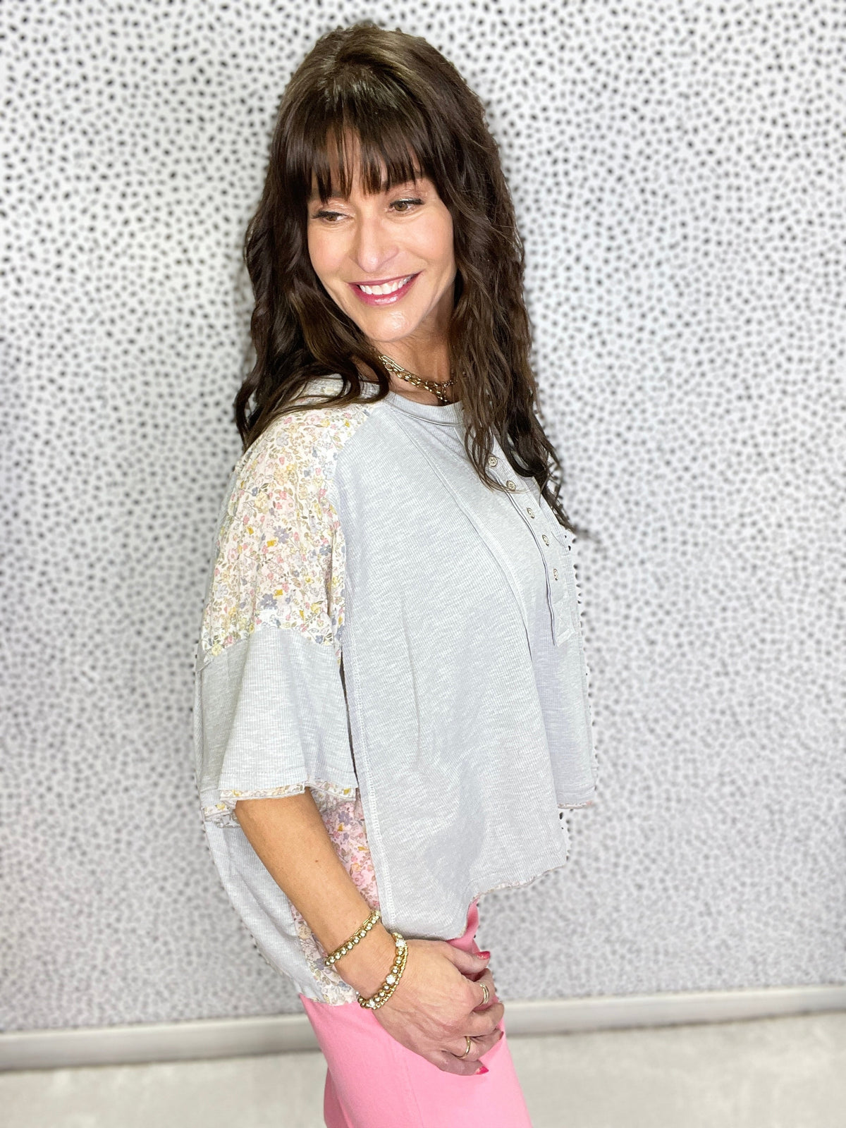 POL Stepping Out WIth The Girls Floral Print Patch Top In 3 Colors