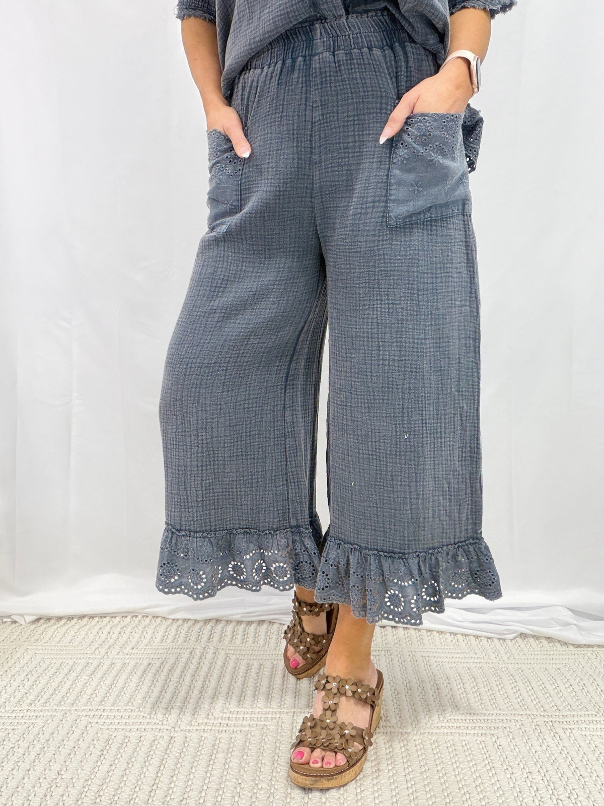 Calming Myself Down Cropped Pants In 3 Colors