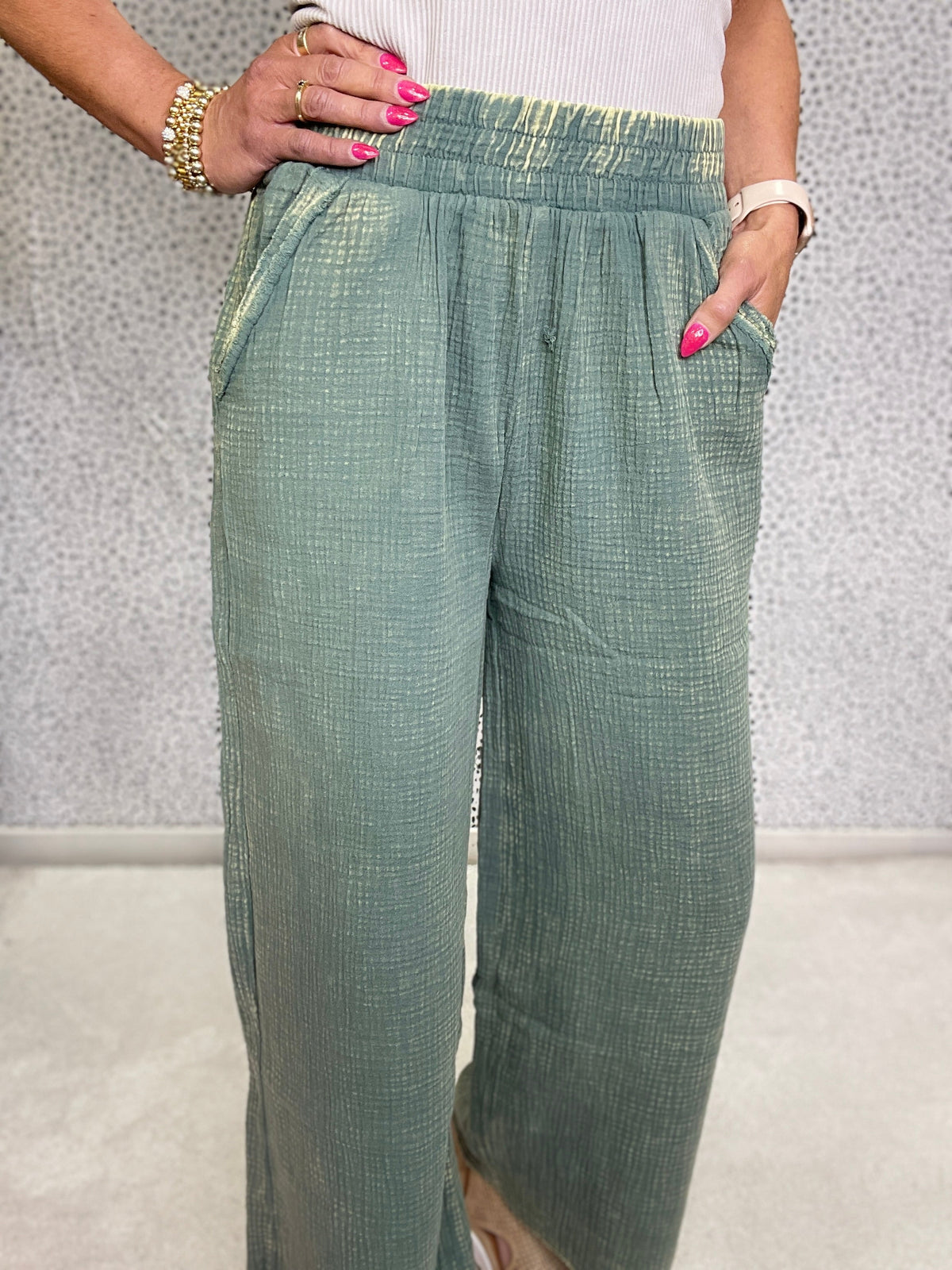 Prime Time Easy Fit Gauze Pants In 3 Colors *Final Sale*